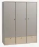 JYSK Гардероб ANNISSE 160x200 3 врати сив/натурал