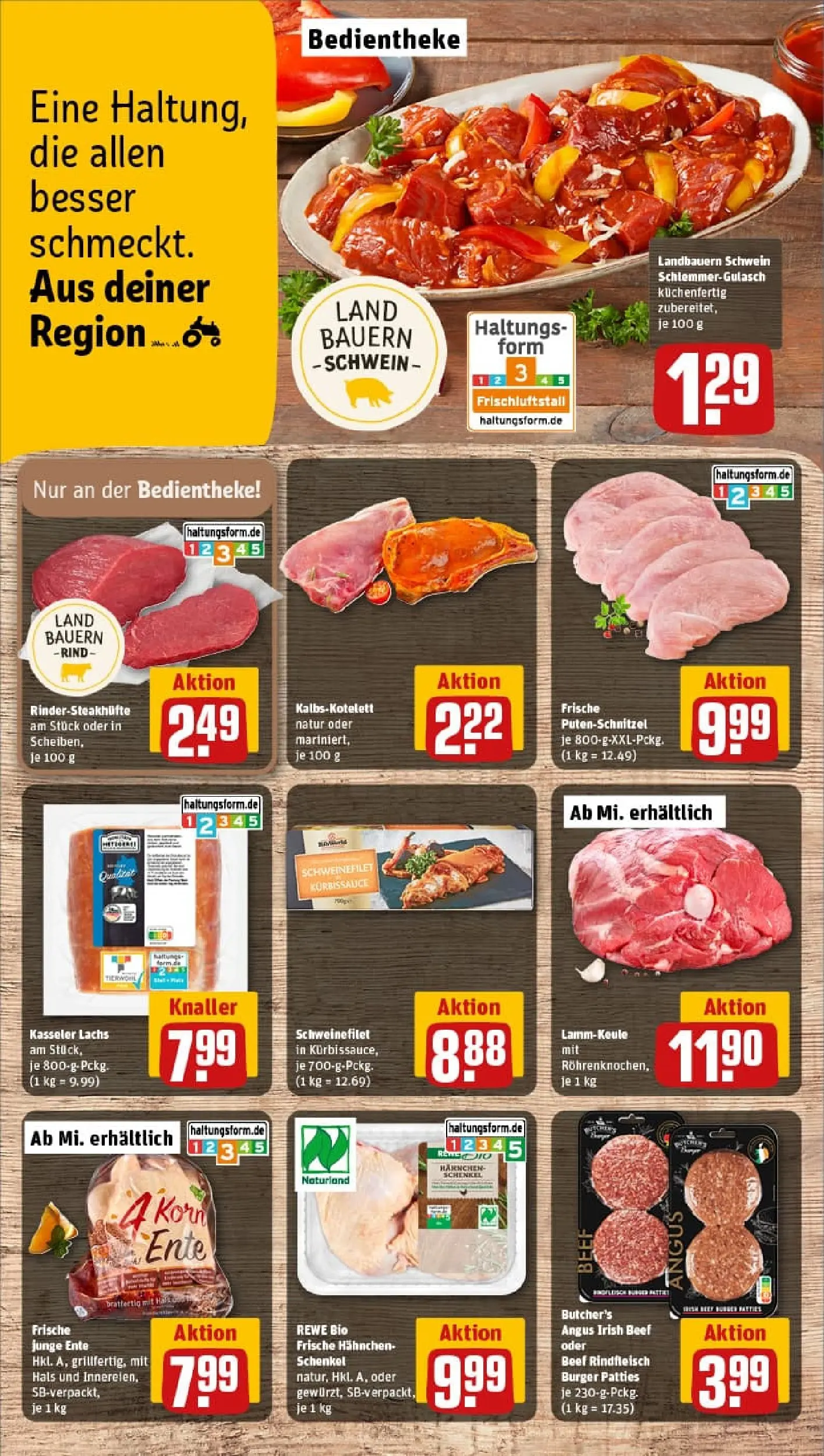 REWE Prospekt ab 26.10.2025 zum Blättern » Angebote | Seite: 10 | Produkte: Hahnchen, Burger, Schweinefilet, Steak