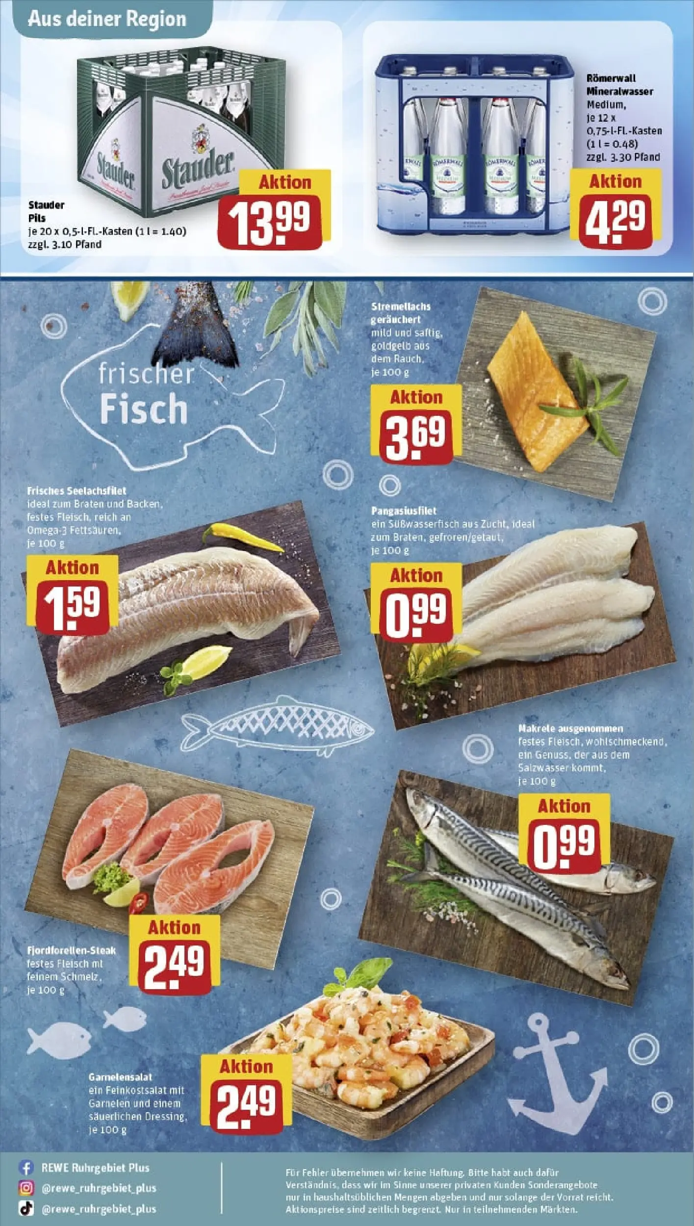 REWE Prospekt ab 26.10.2025 zum Blättern » Angebote | Seite: 35 | Produkte: Garnelen, Mineralwasser, Fisch, Steak