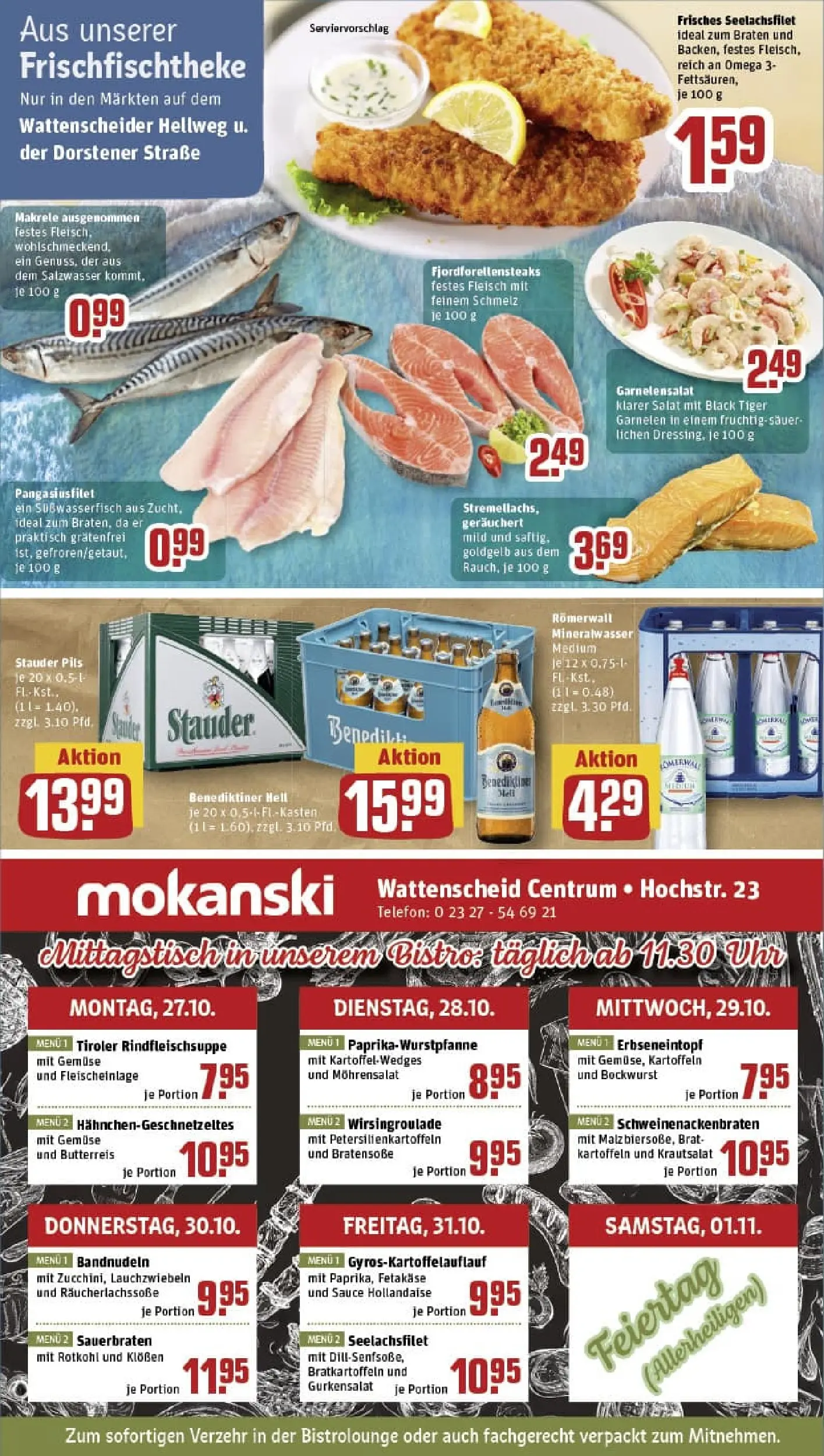 REWE Prospekt ab 26.10.2025 zum Blättern » Angebote | Seite: 35 | Produkte: Benediktiner hell, Fleisch, Salat, Telefon