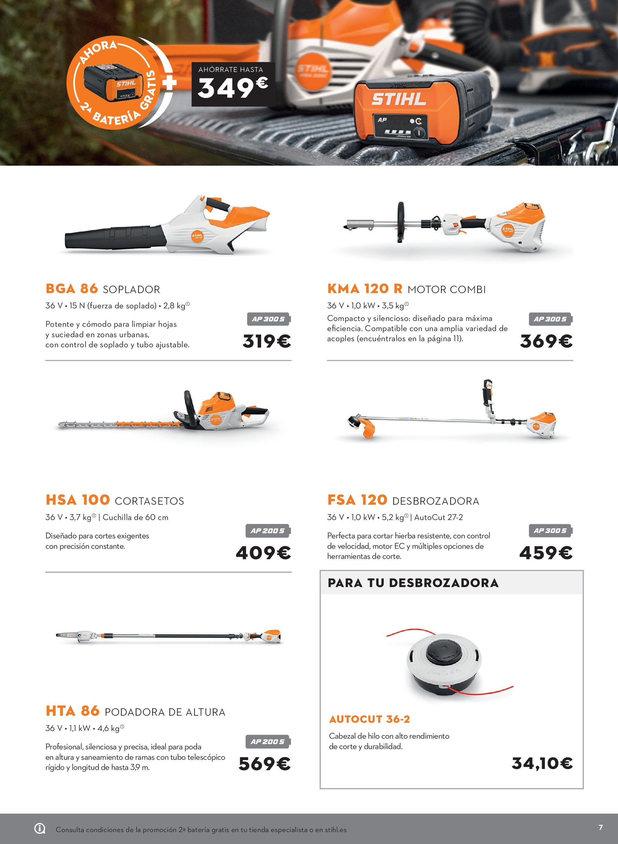 Ofertas cercanas - Consíguelo todo con batería 【Octubre】 | Página: 7 | Productos: Desbrozadora, Cortasetos, Combi, Batería