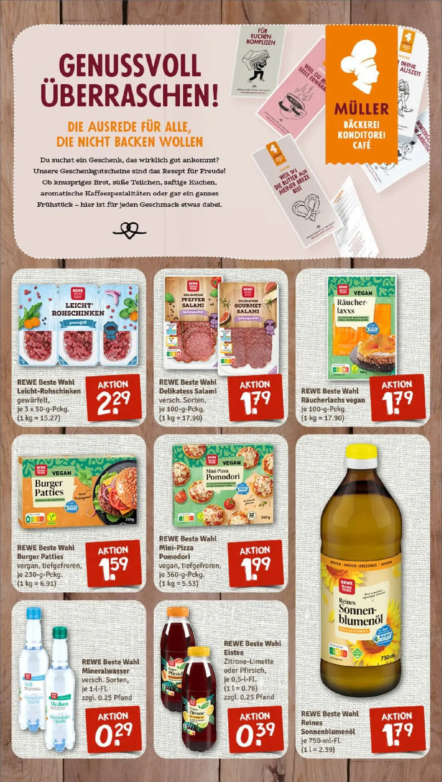REWE Prospekt ab 26.10.2025 zum Blättern » Angebote | Seite: 7 | Produkte: Burger, Mineralwasser, Räucherlachs, Salami