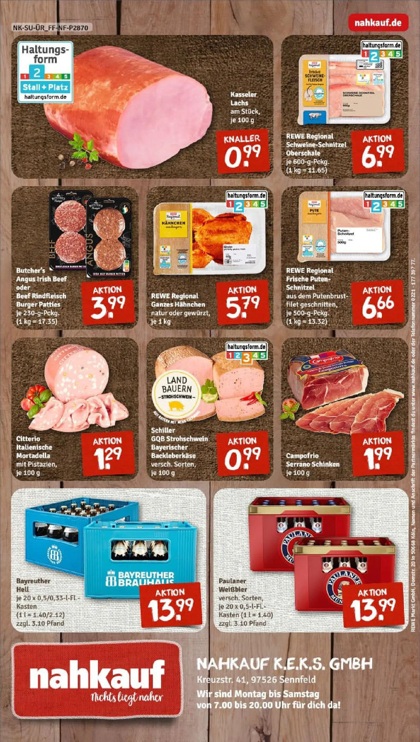 REWE Prospekt ab 26.10.2025 zum Blättern » Angebote | Seite: 8 | Produkte: Schnitzel, Lachs, Serrano schinken, Uhr