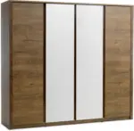 JYSK JYSK Гардероб VEDDE 220x197 с огледало цвят див тъмен дъб