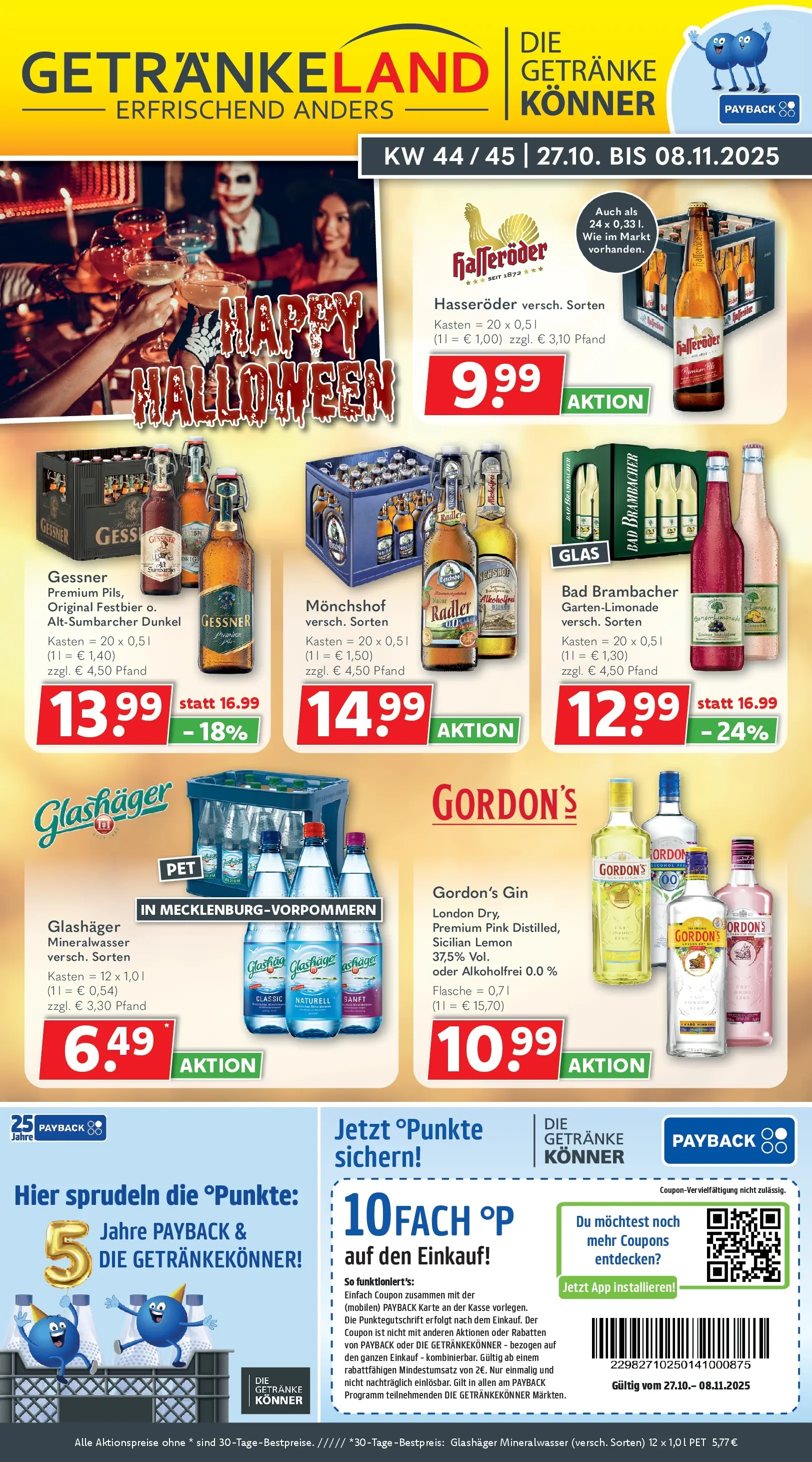 Getränkeland - Getränkeland: Getränkeangebote (ab 26.10.2025) zum Blättern | Seite: 1 | Produkte: Monchshof, Bad, Pils, Mineralwasser