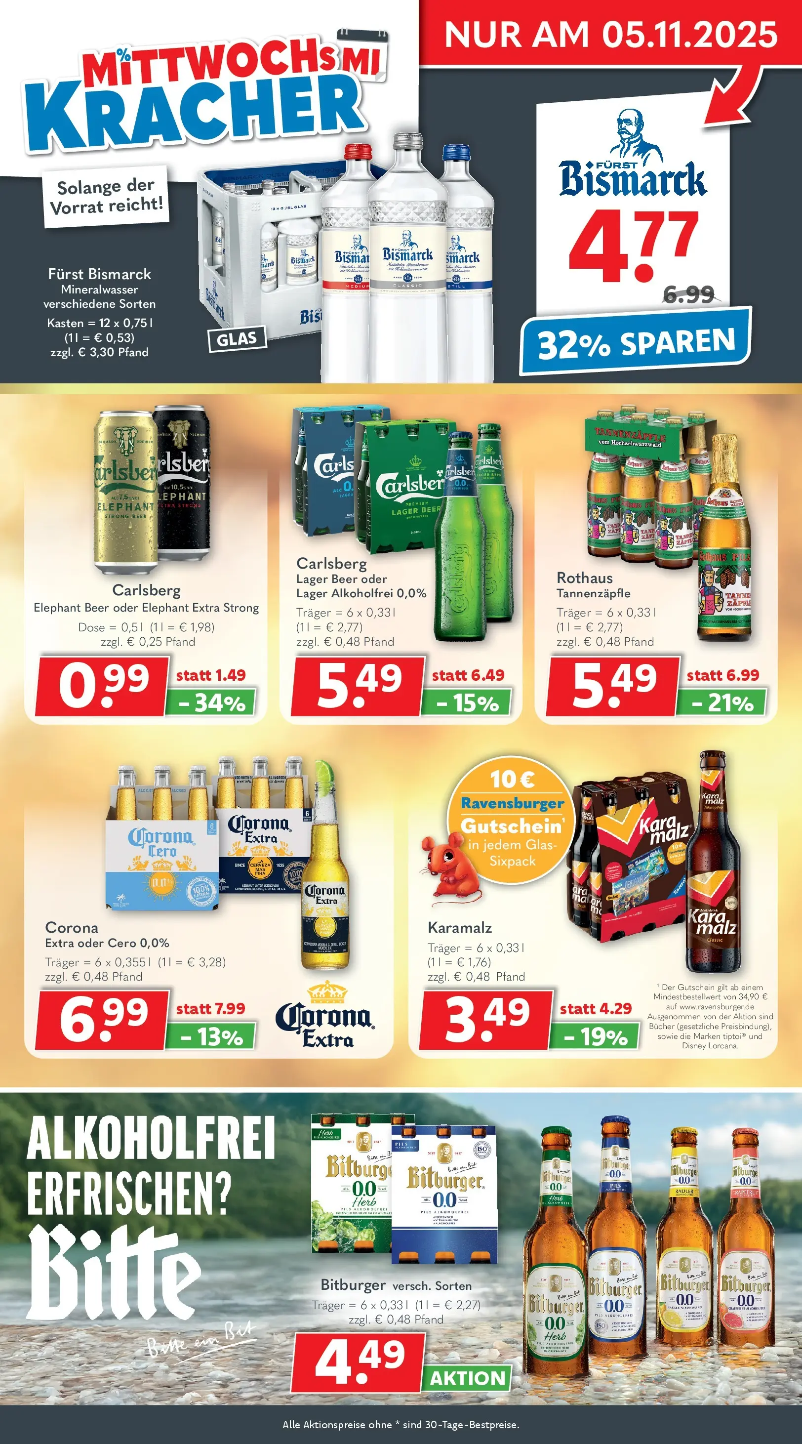 Getränkeland - Getränkeland: Getränkeangebote (ab 26.10.2025) zum Blättern | Seite: 3 | Produkte: Bitburger, Carlsberg, Mineralwasser, Radler