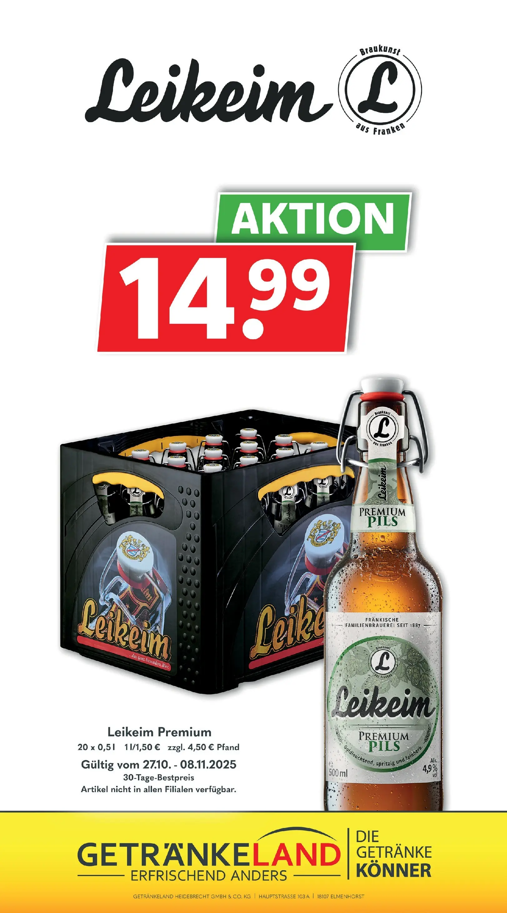 Getränkeland - Getränkeland: Getränkeangebote (ab 26.10.2025) zum Blättern | Seite: 7 | Produkte: Pils
