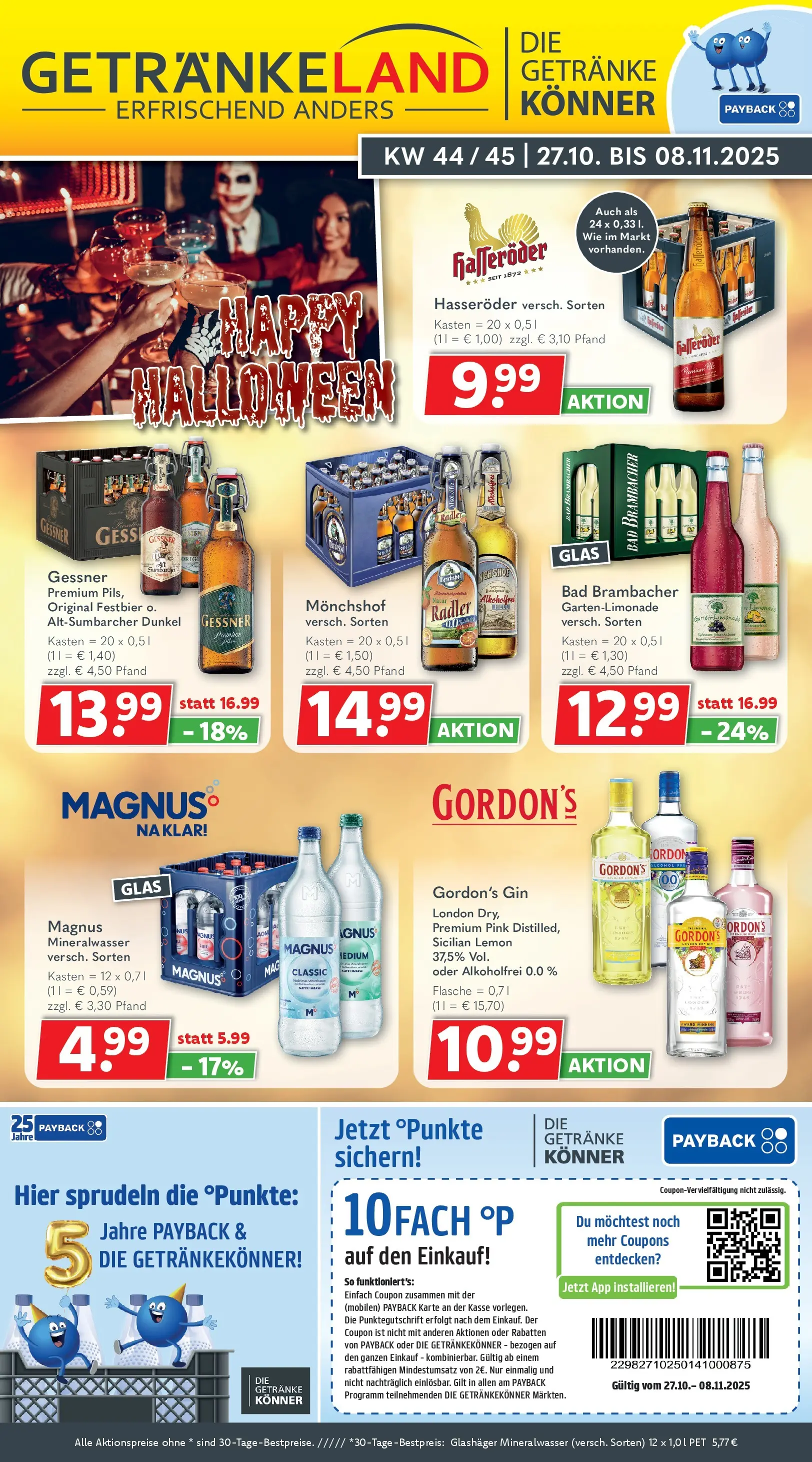 Getränkeland - Getränkeland: Getränkeangebote (ab 26.10.2025) zum Blättern | Seite: 1 | Produkte: Bad, Limonade, Hasseröder, Gin