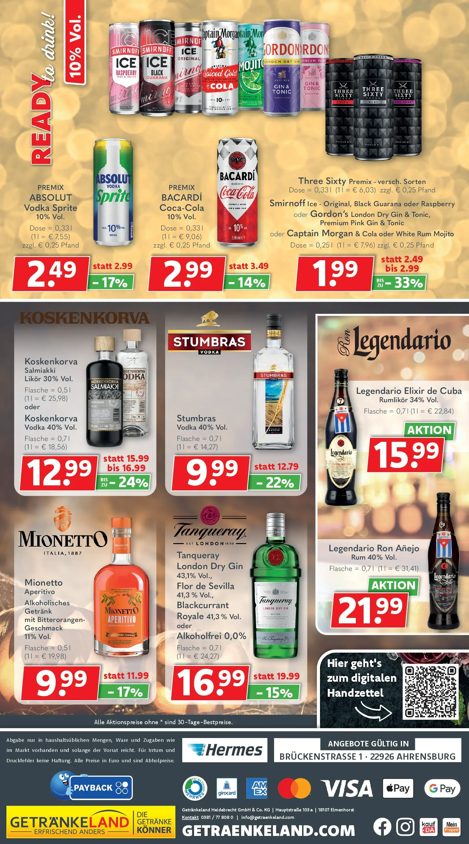 Getränkeland - Getränkeland: Getränkeangebote (ab 26.10.2025) zum Blättern | Seite: 6 | Produkte: Likör, Rum, Smirnoff, Captain morgan