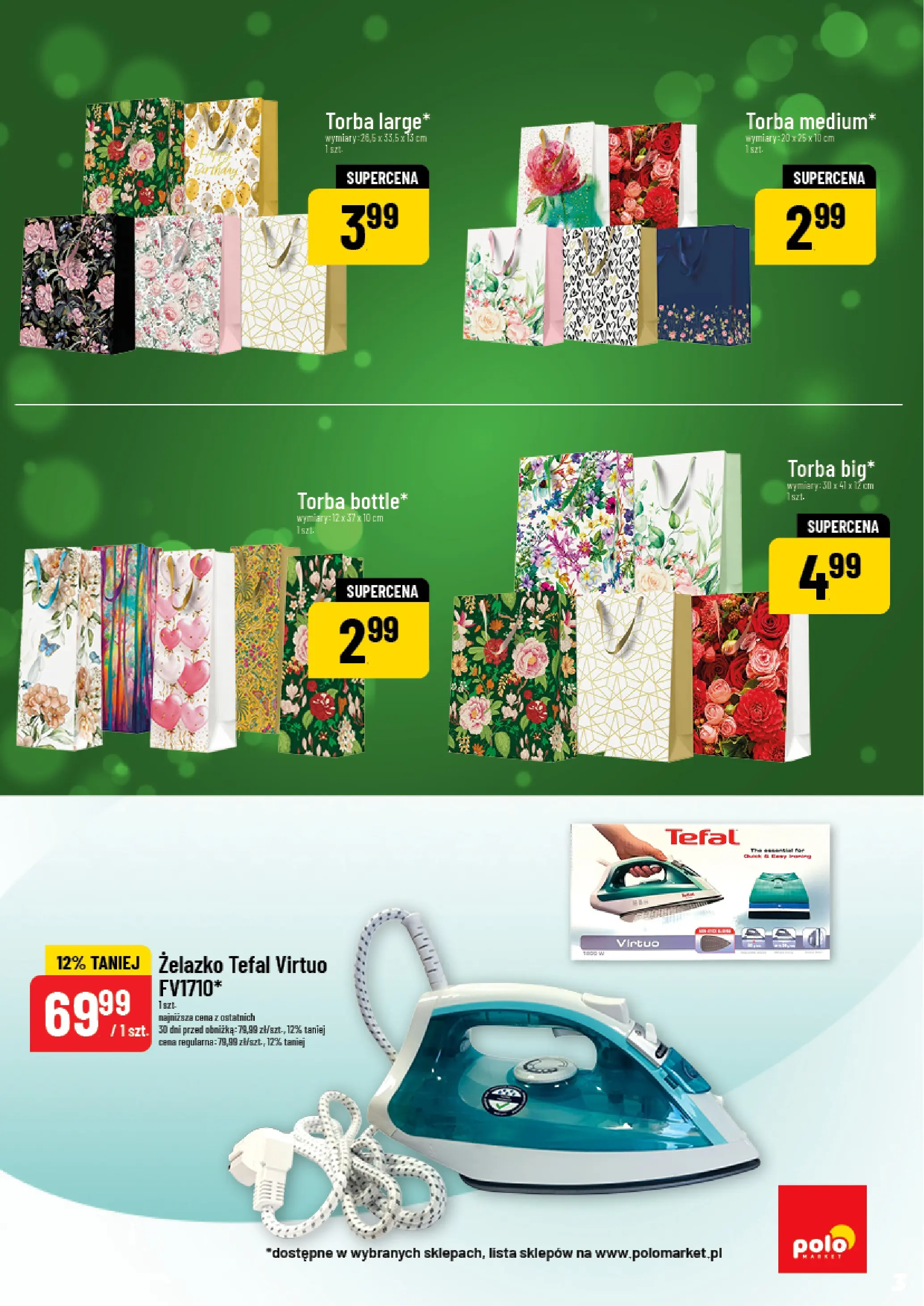 Nowa POLOmarket gazetka od jutra 22.10.2025 (PDF) | Strona: 3 | Produkty: Torba, Tefal