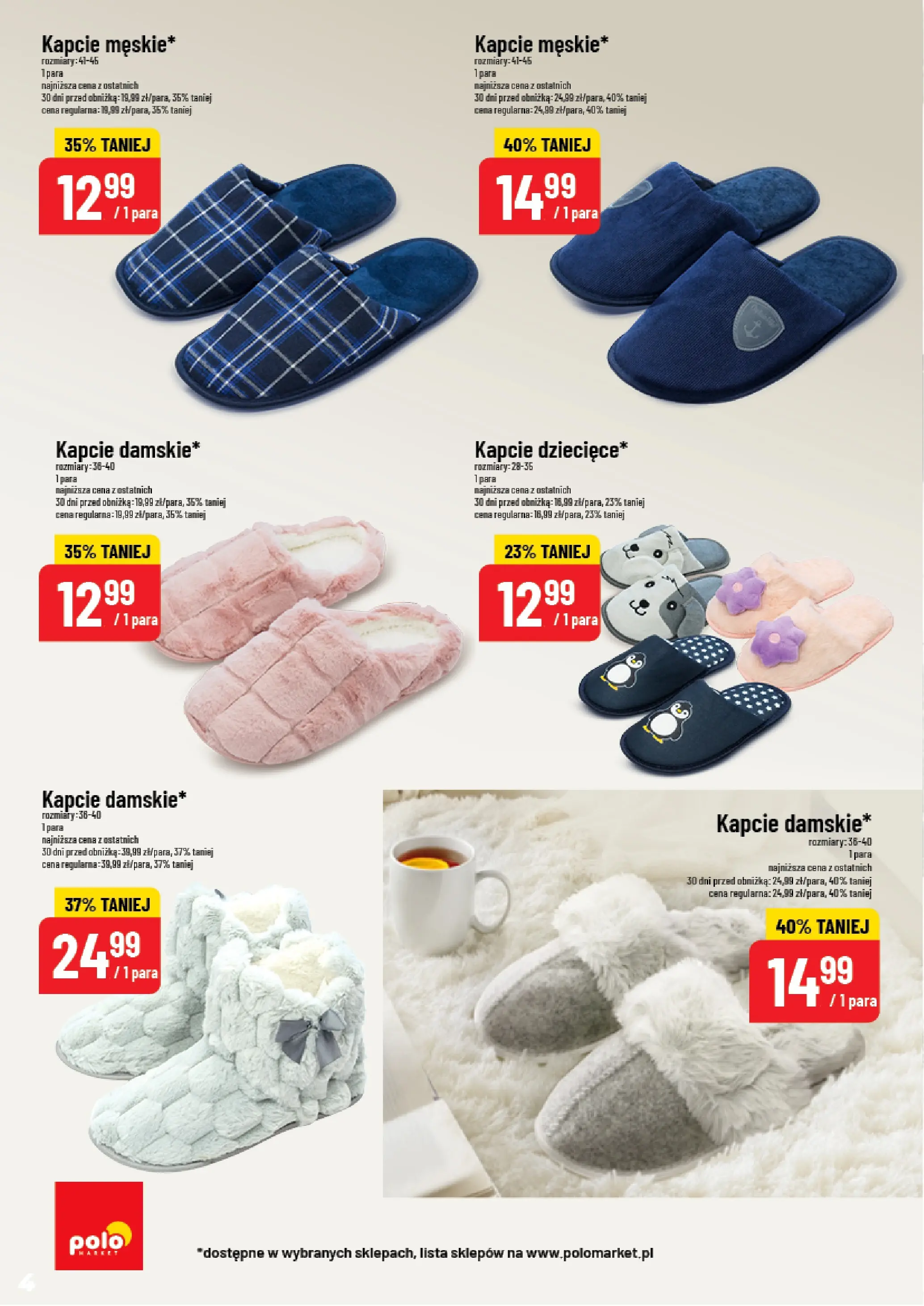 Nowa POLOmarket gazetka od jutra 22.10.2025 (PDF) | Strona: 4 | Produkty: Kapcie