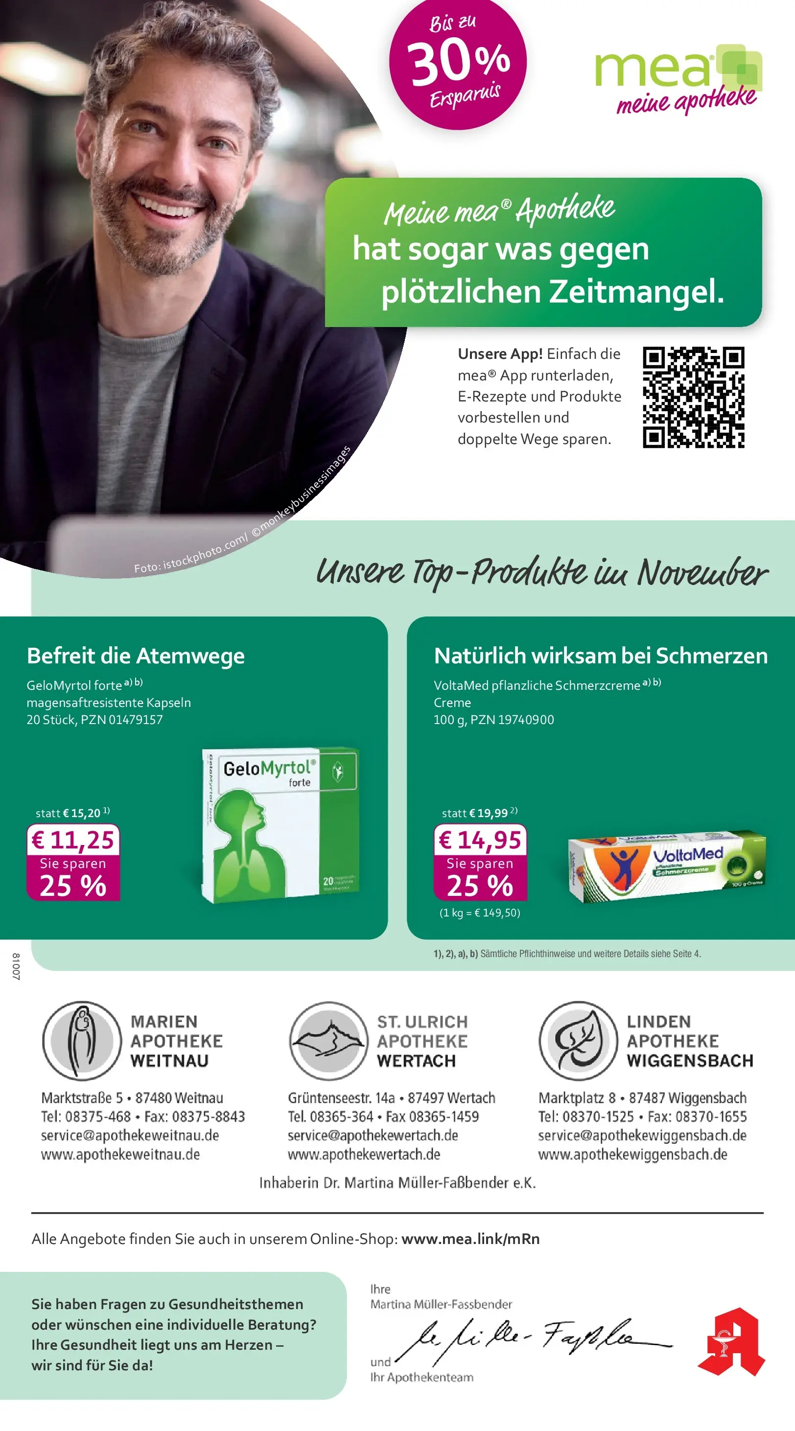 Entdecke - mea Apotheke: Top Angebote im November! (ab 31.10.2025) zum Blättern | Seite: 1 | Produkte: Creme