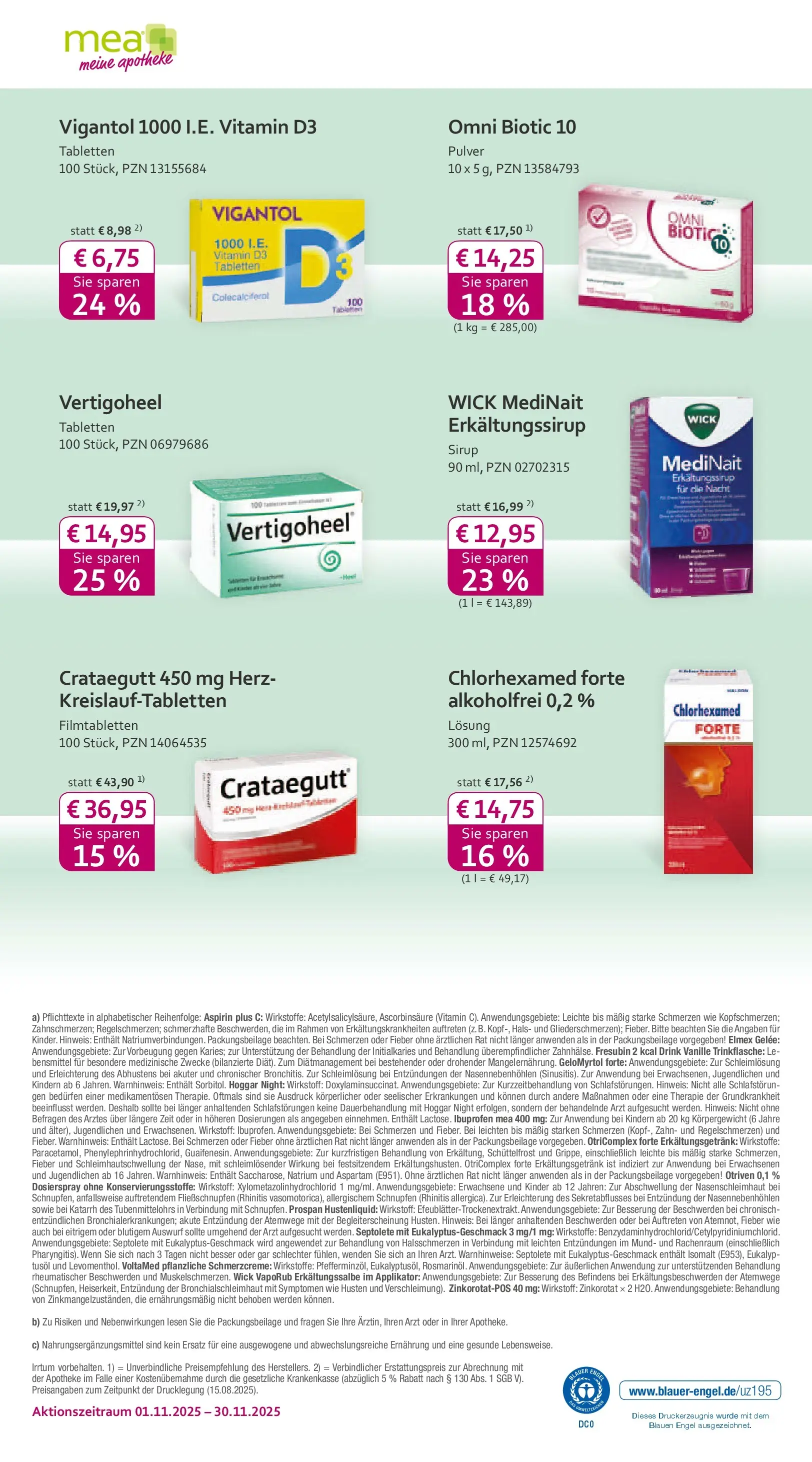 Entdecke - mea Apotheke: Top Angebote im November! (ab 31.10.2025) zum Blättern | Seite: 4 | Produkte: Sirup