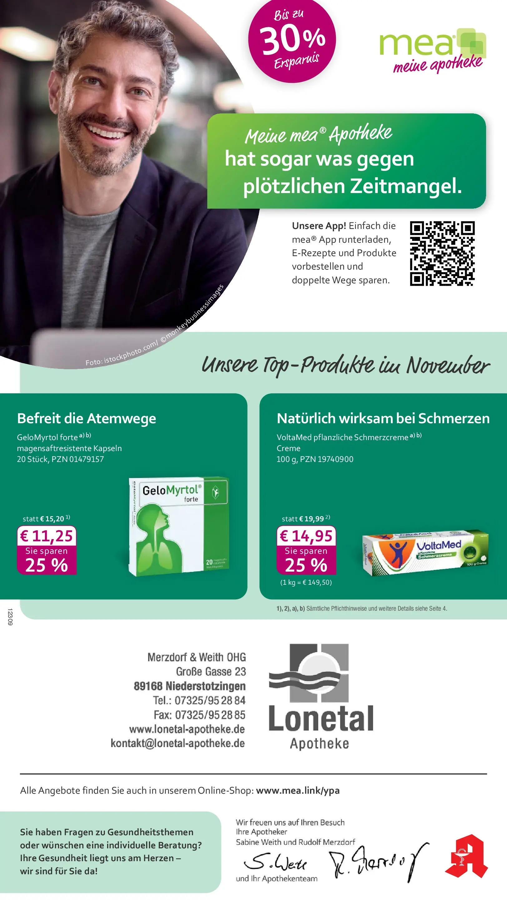 Entdecke - mea Apotheke: Top Angebote im November! (ab 31.10.2025) zum Blättern | Seite: 1 | Produkte: Creme