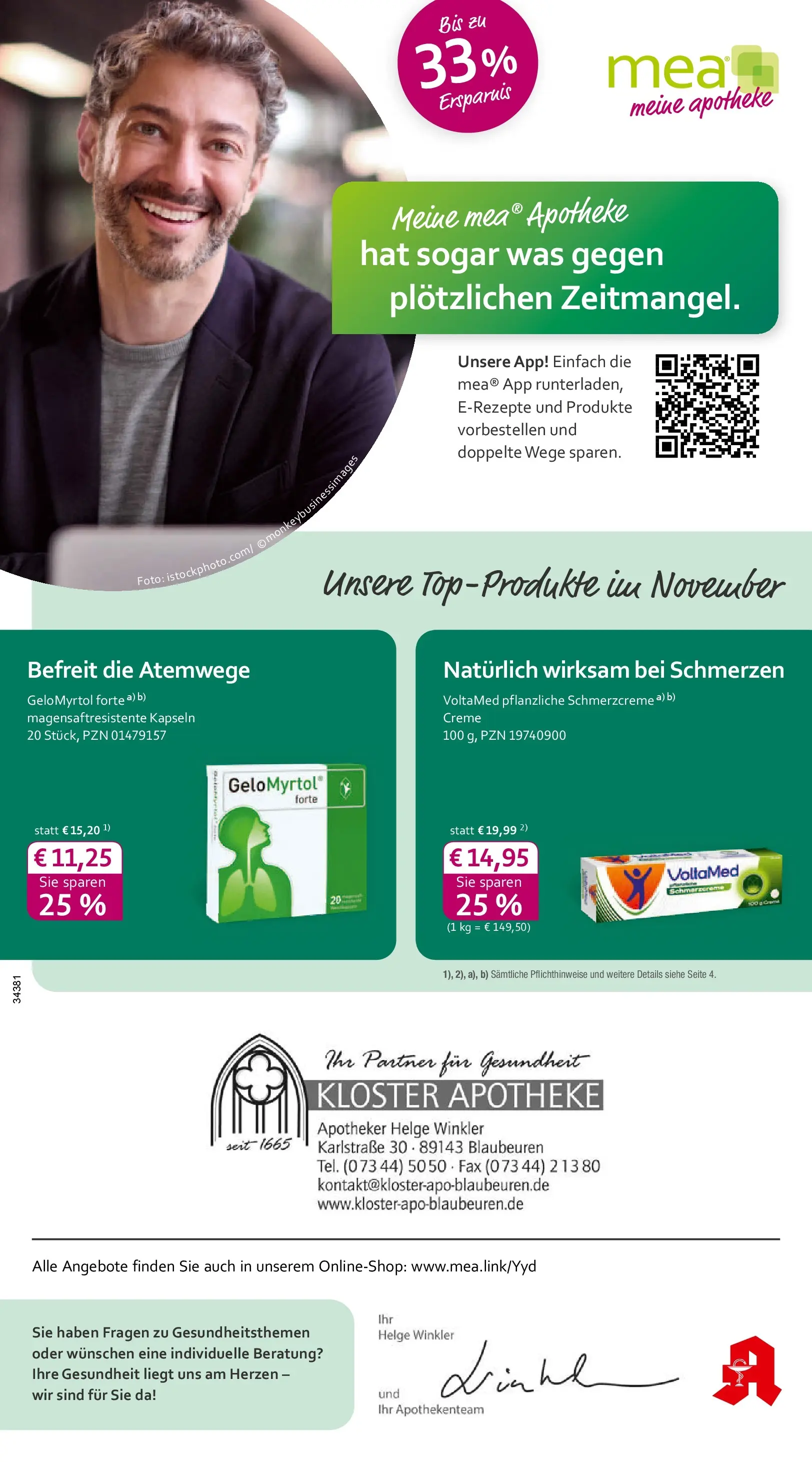 Entdecke - mea Apotheke: Top Angebote im November! (ab 31.10.2025) zum Blättern | Seite: 1 | Produkte: Creme