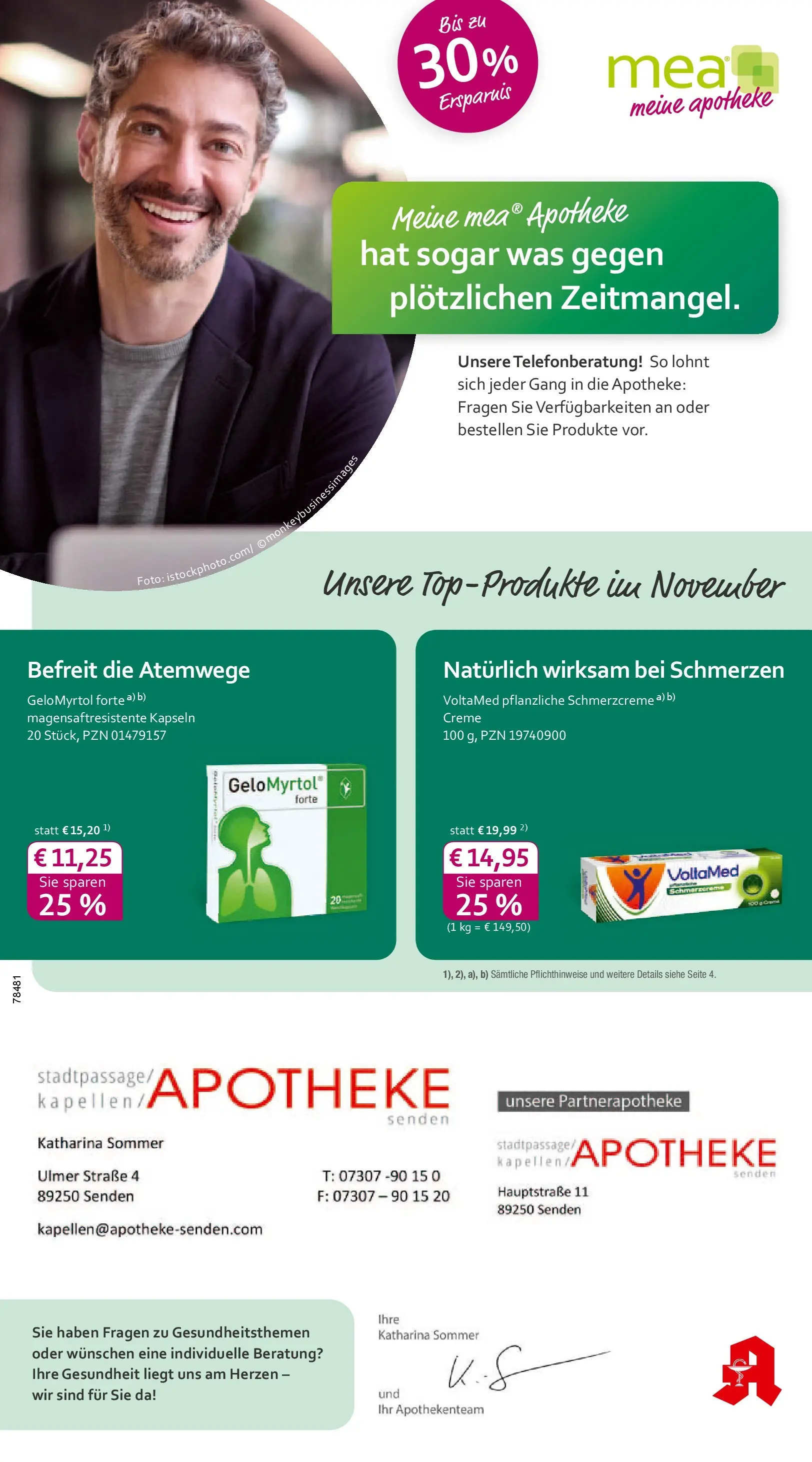 Entdecke - mea Apotheke: Top Angebote im November! (ab 31.10.2025) zum Blättern | Seite: 1 | Produkte: Creme