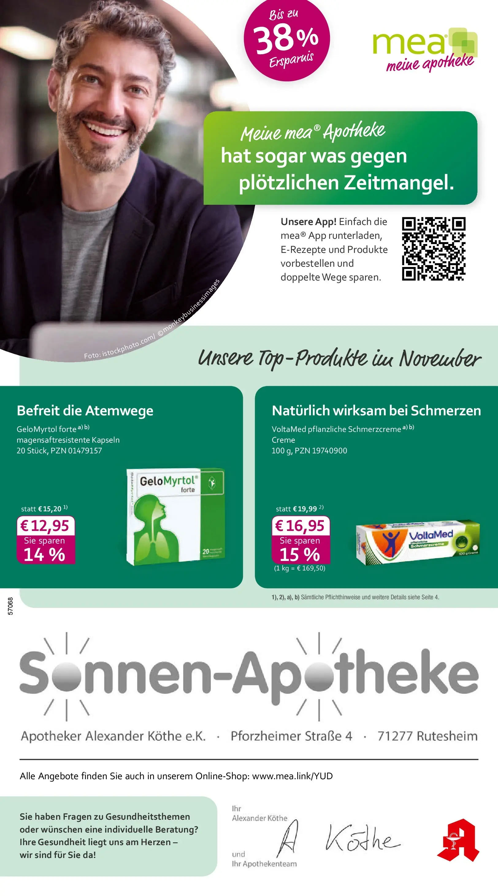 Entdecke - mea Apotheke: Top Angebote im November! (ab 31.10.2025) zum Blättern | Seite: 1 | Produkte: Creme