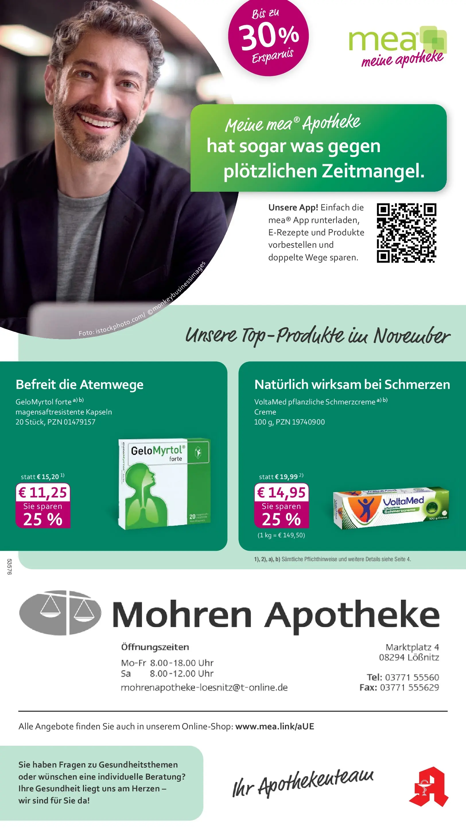 Entdecke - mea Apotheke: Top Angebote im November! (ab 31.10.2025) zum Blättern | Seite: 1 | Produkte: Creme, Mohren, Uhr