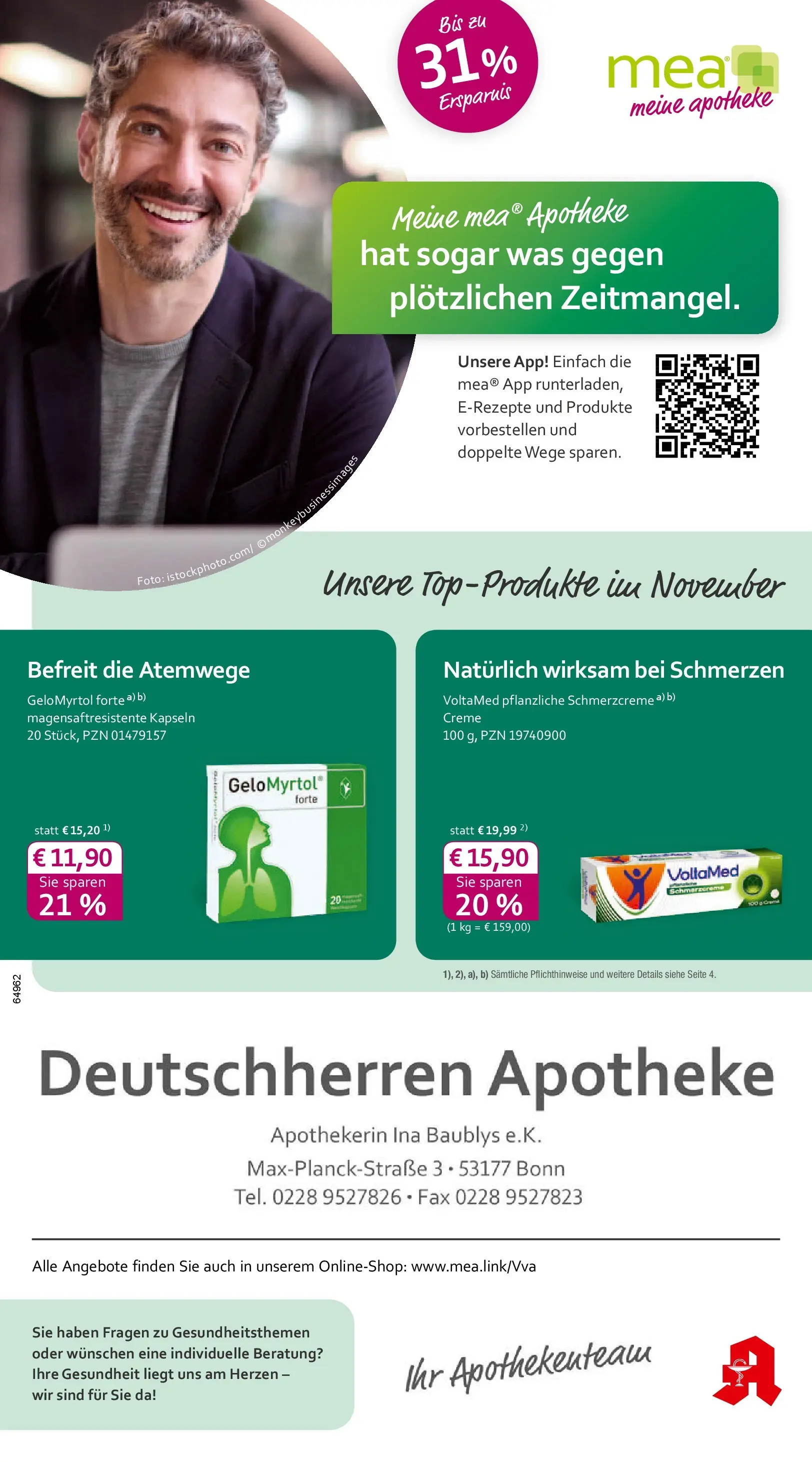 Entdecke - mea Apotheke: Top Angebote im November! (ab 31.10.2025) zum Blättern | Seite: 1 | Produkte: Creme