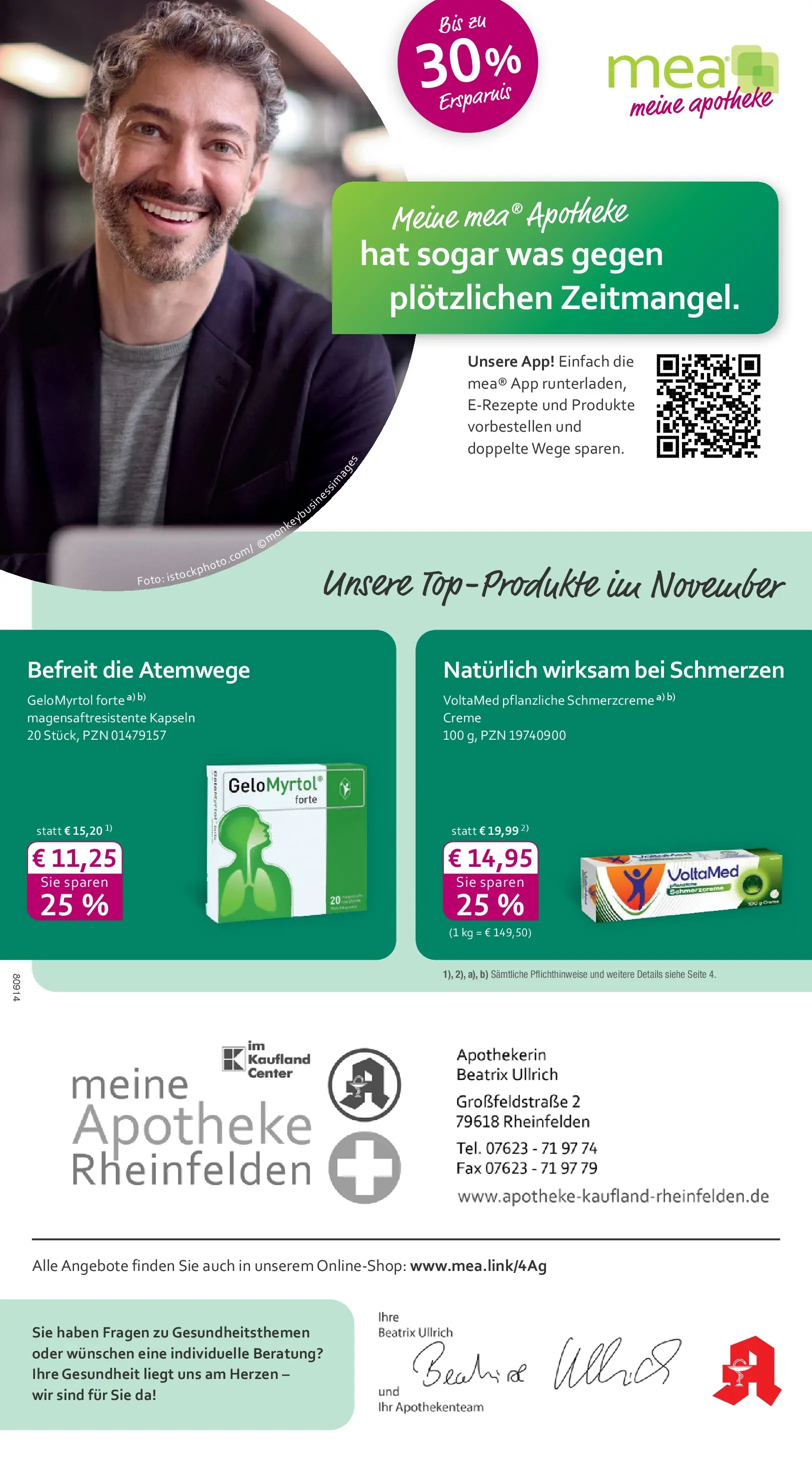 Entdecke - mea Apotheke: Top Angebote im November! (ab 31.10.2025) zum Blättern | Seite: 1 | Produkte: Creme