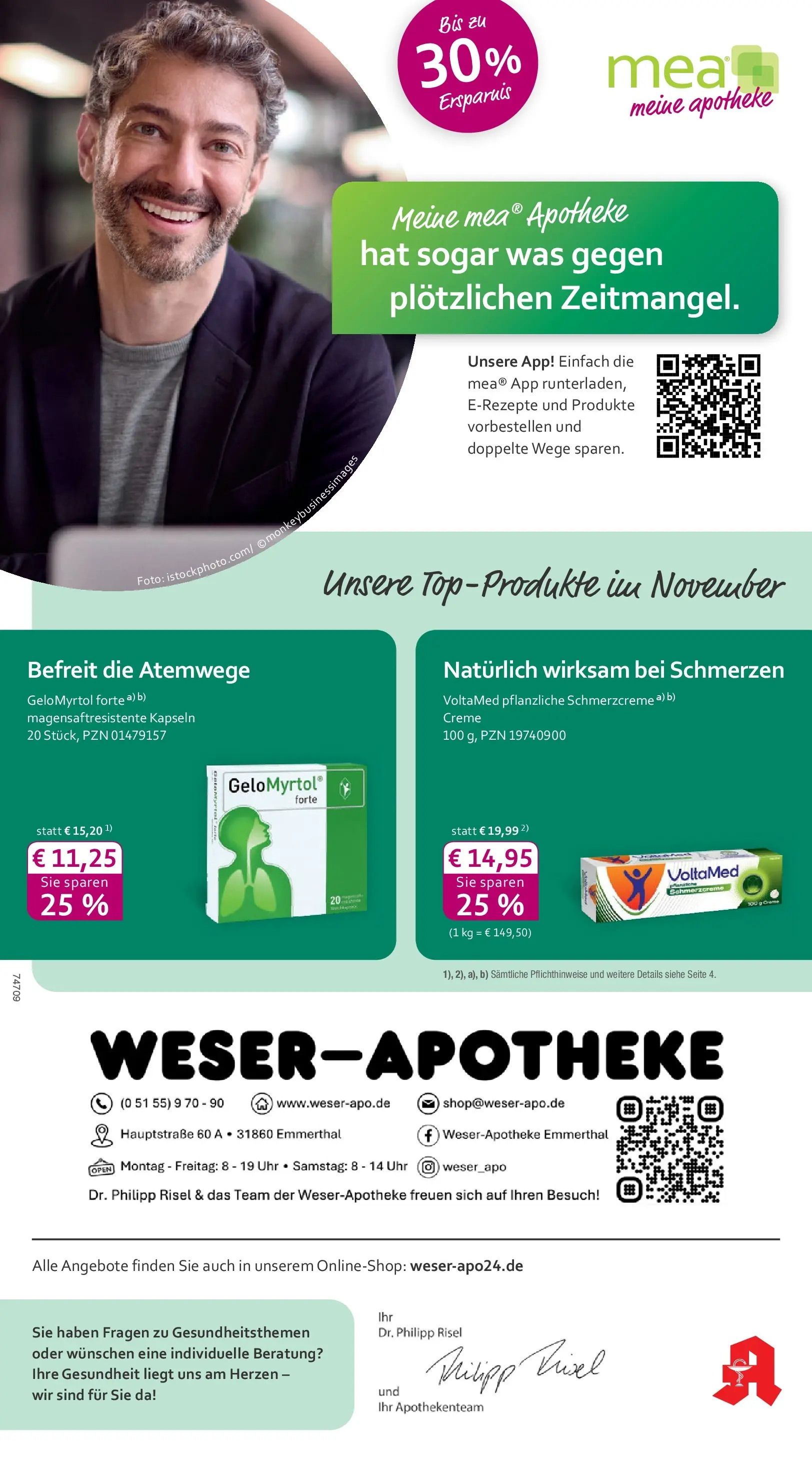Entdecke - mea Apotheke: Top Angebote im November! (ab 31.10.2025) zum Blättern | Seite: 1 | Produkte: Creme, Uhr