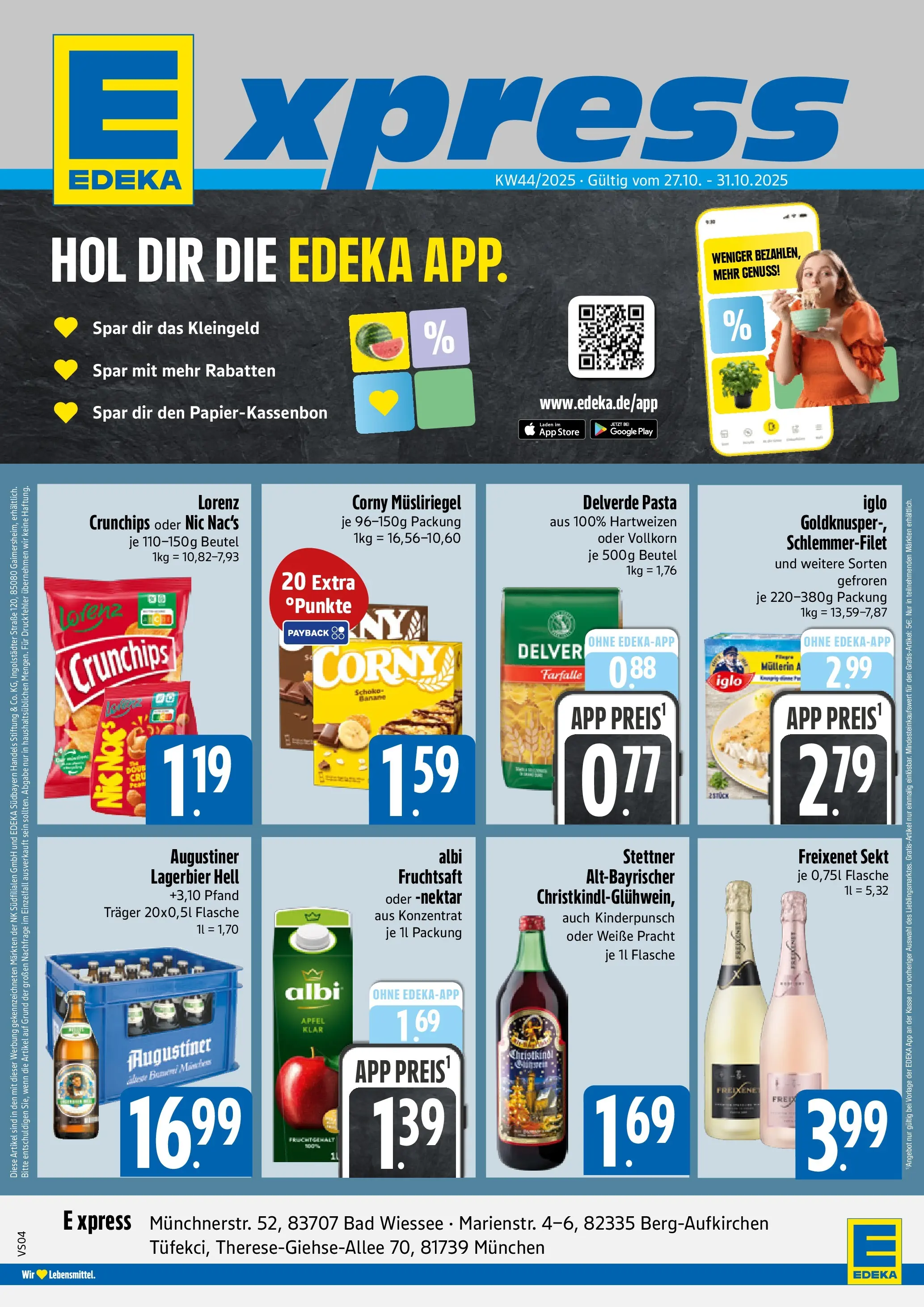 Edeka prospekt München	 (ab 26.10.2025) » Angebote Online | Seite: 1 | Produkte: Sekt, Bad, Pasta, Chips