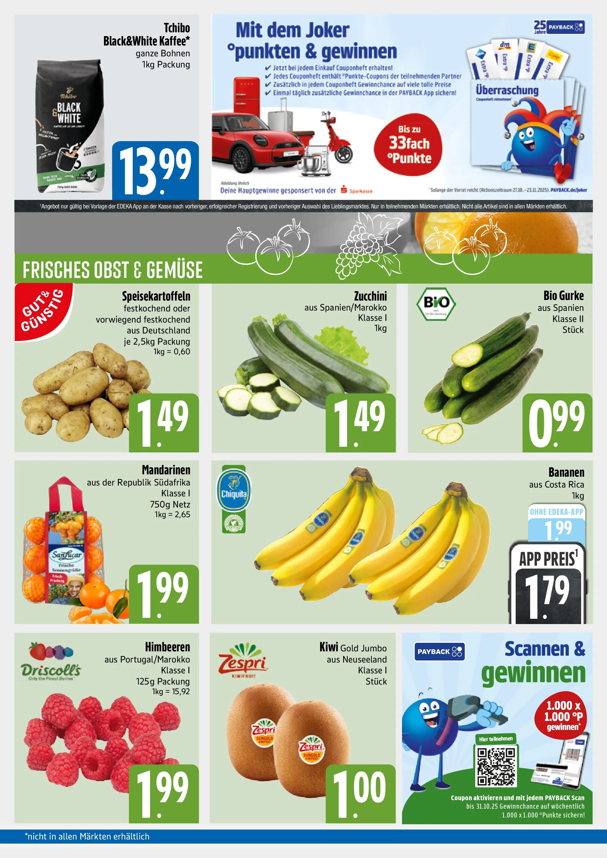 Edeka prospekt München	 (ab 26.10.2025) » Angebote Online | Seite: 3 | Produkte: Himbeeren, Obst, Zucchini, Kiwi