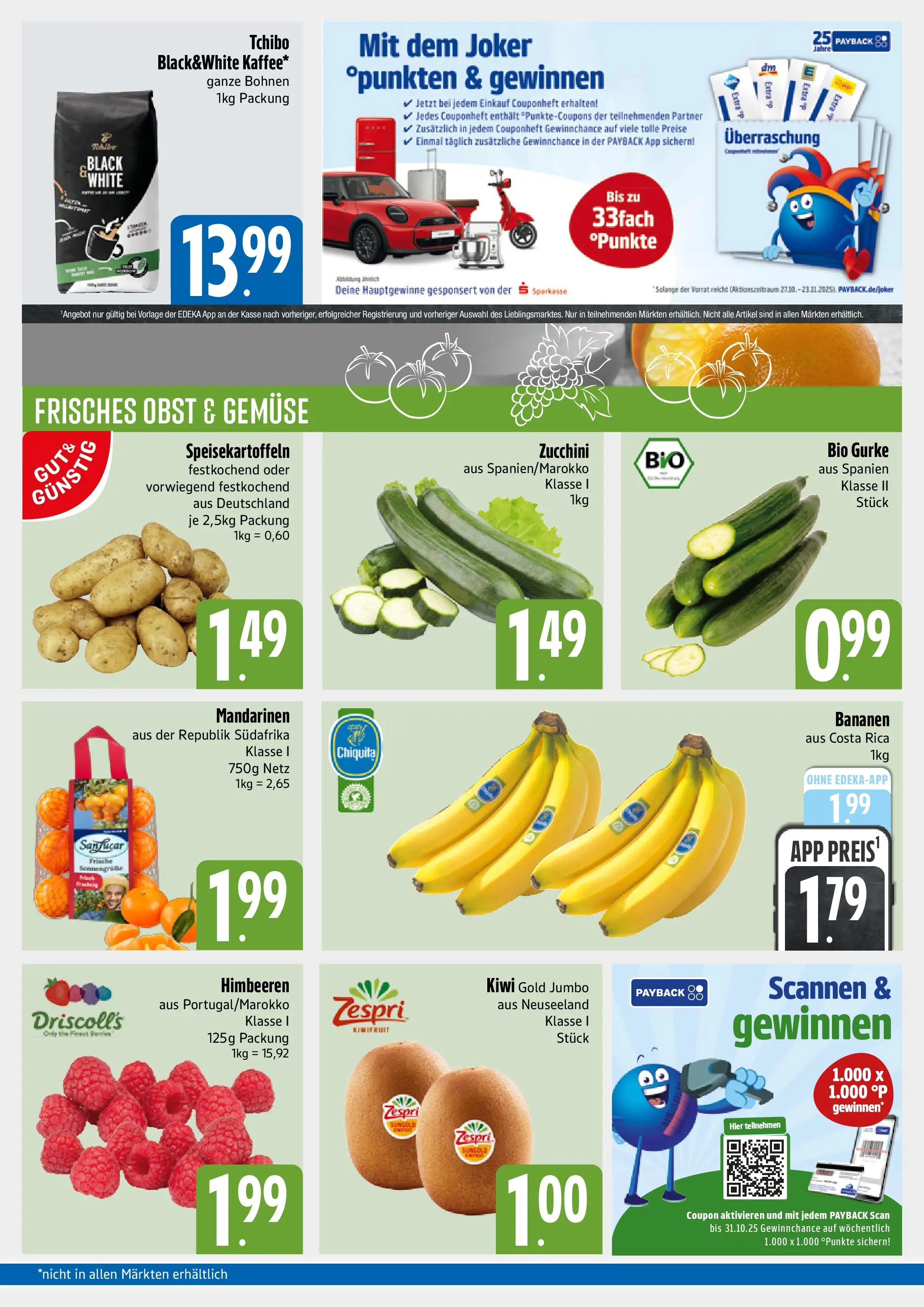 Edeka prospekt München	 (ab 26.10.2025) » Angebote Online | Seite: 3 | Produkte: Himbeeren, Obst, Zucchini, Kiwi