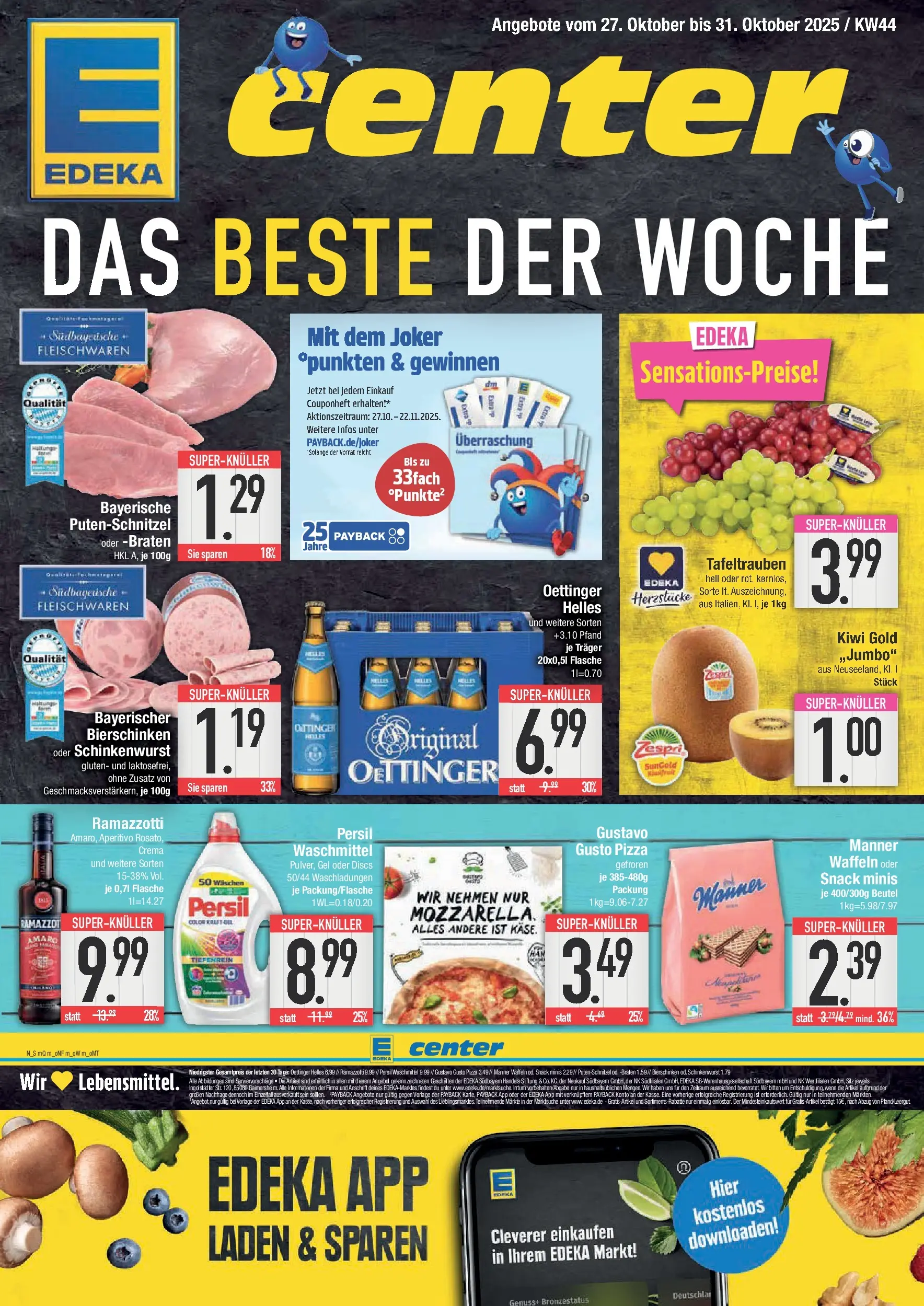 Edeka prospekt Bad Reichenhall	 (ab 26.10.2025) » Angebote Online | Seite: 1 | Produkte: Oettinger, Putenschnitzel, Kiwi, Persil