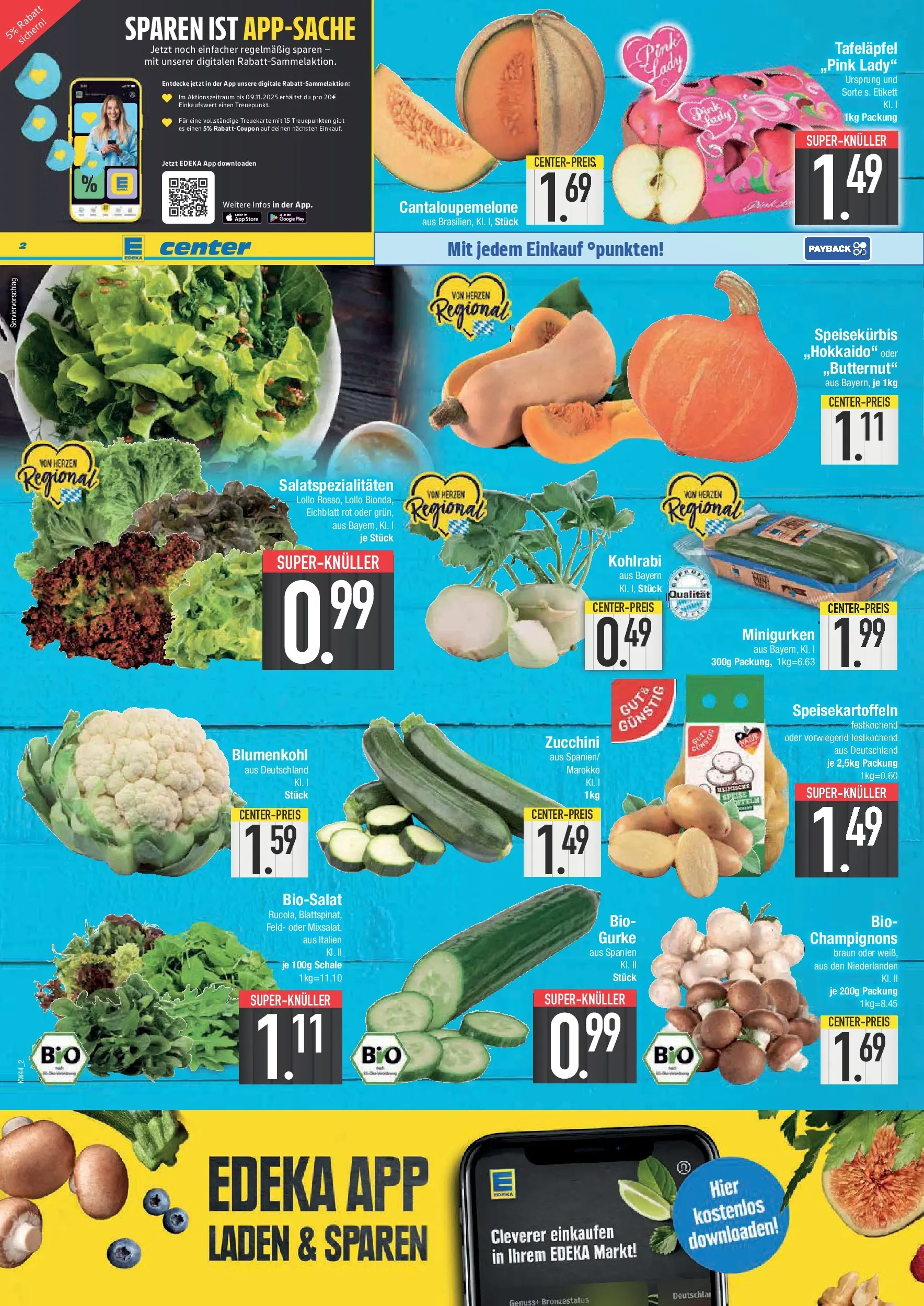 Edeka prospekt Bad Reichenhall	 (ab 26.10.2025) » Angebote Online | Seite: 2 | Produkte: Kohlrabi, Champignons, Blumenkohl, Zucchini