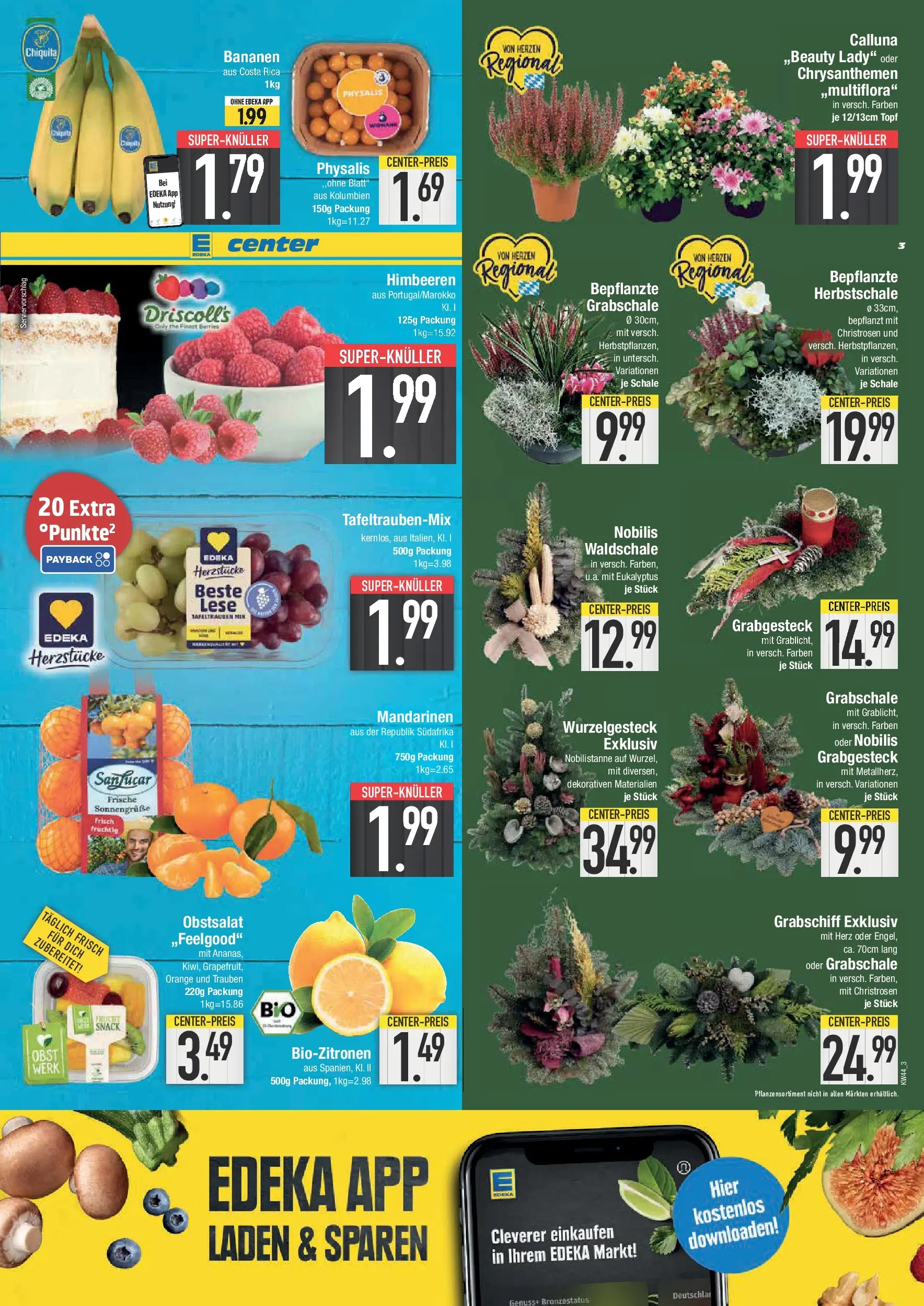 Edeka prospekt Bad Reichenhall	 (ab 26.10.2025) » Angebote Online | Seite: 3 | Produkte: Himbeeren, Trauben, Bananen, Mandarinen
