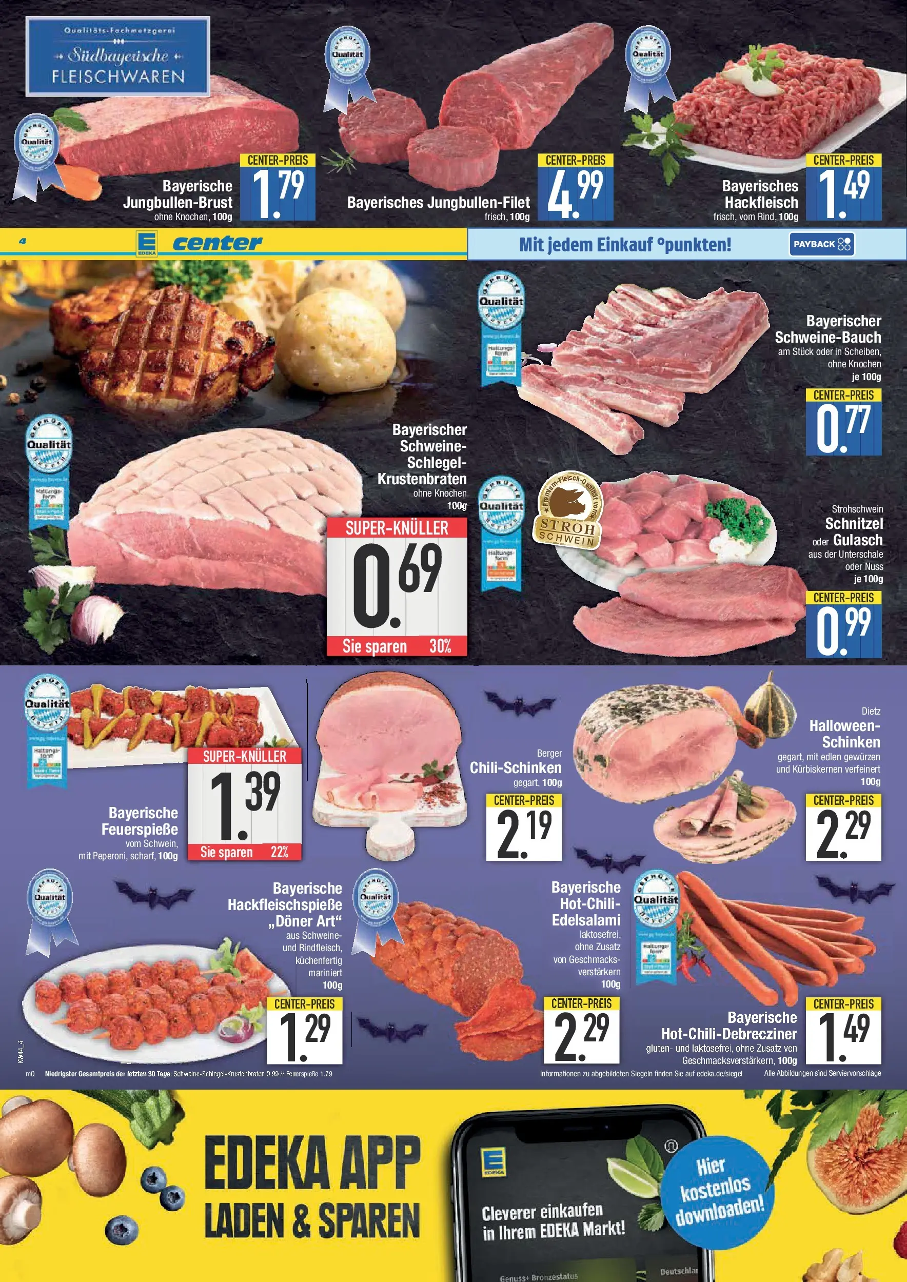 Edeka prospekt Bad Reichenhall	 (ab 26.10.2025) » Angebote Online | Seite: 4 | Produkte: Krustenbraten, Schnitzel, Salami, Hackfleisch