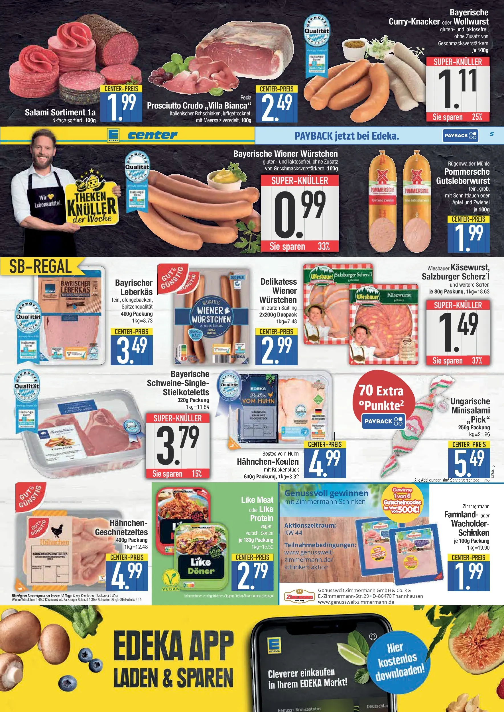 Edeka prospekt Bad Reichenhall	 (ab 26.10.2025) » Angebote Online | Seite: 5 | Produkte: Hahnchen, Äpfel, Like meat, Salami