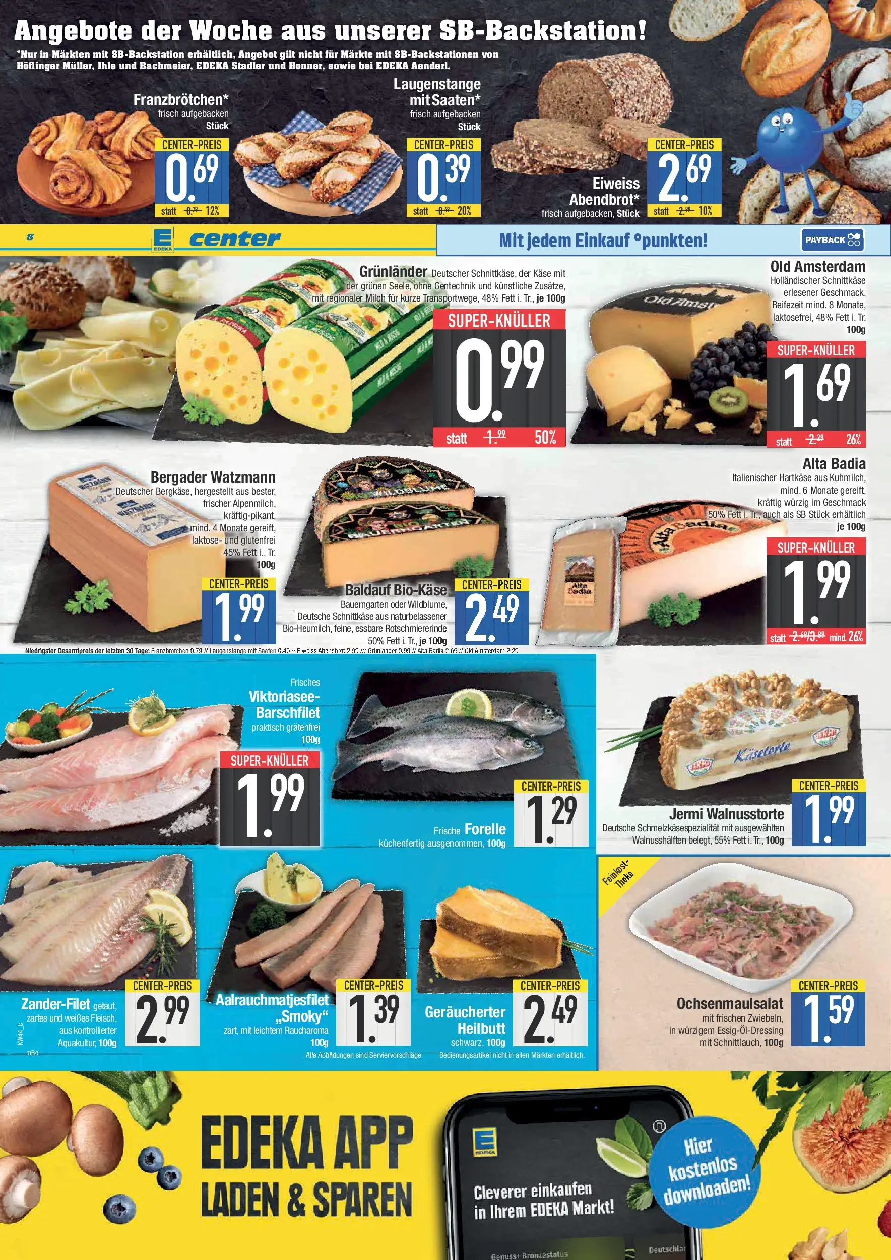 Edeka prospekt Bad Reichenhall	 (ab 26.10.2025) » Angebote Online | Seite: 8 | Produkte: Milch, Theke, Grunlander, Fleisch