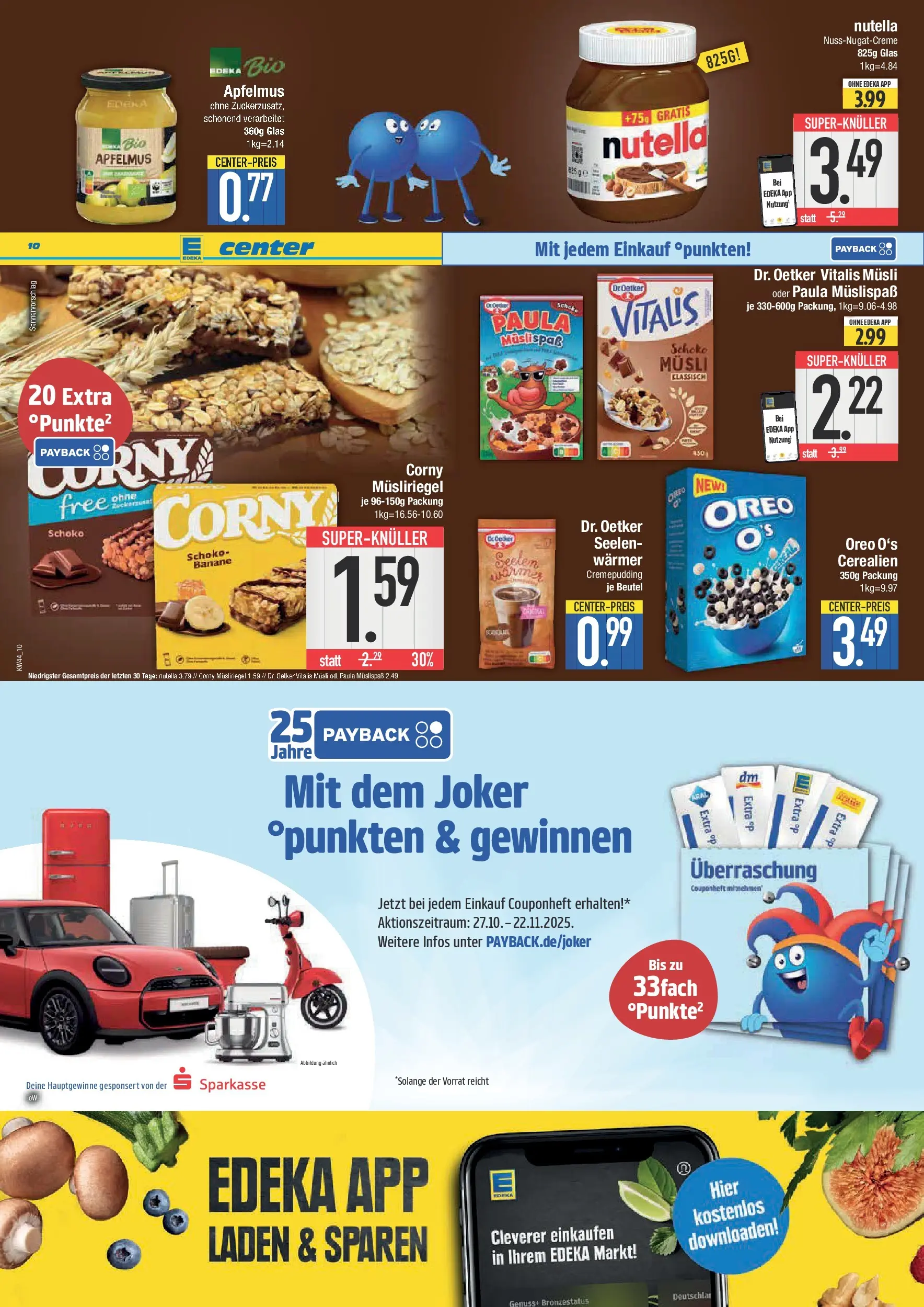 Edeka prospekt Traunstein	 (ab 26.10.2025) » Angebote Online | Seite: 10 | Produkte: Musli, Pudding, Nutella