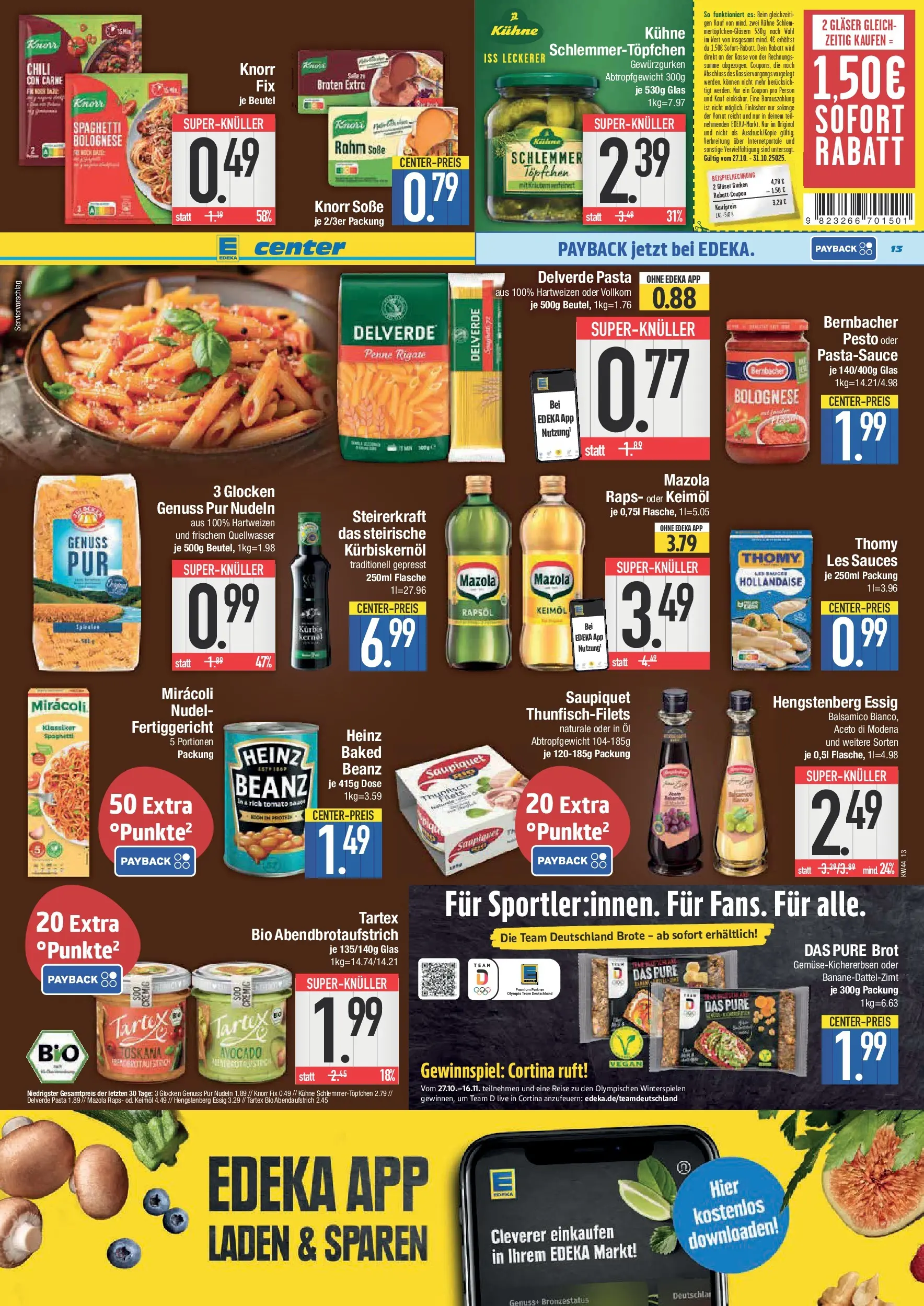 Edeka prospekt Bad Reichenhall	 (ab 26.10.2025) » Angebote Online | Seite: 13 | Produkte: Essig, Rapsöl, Brot, Gurken