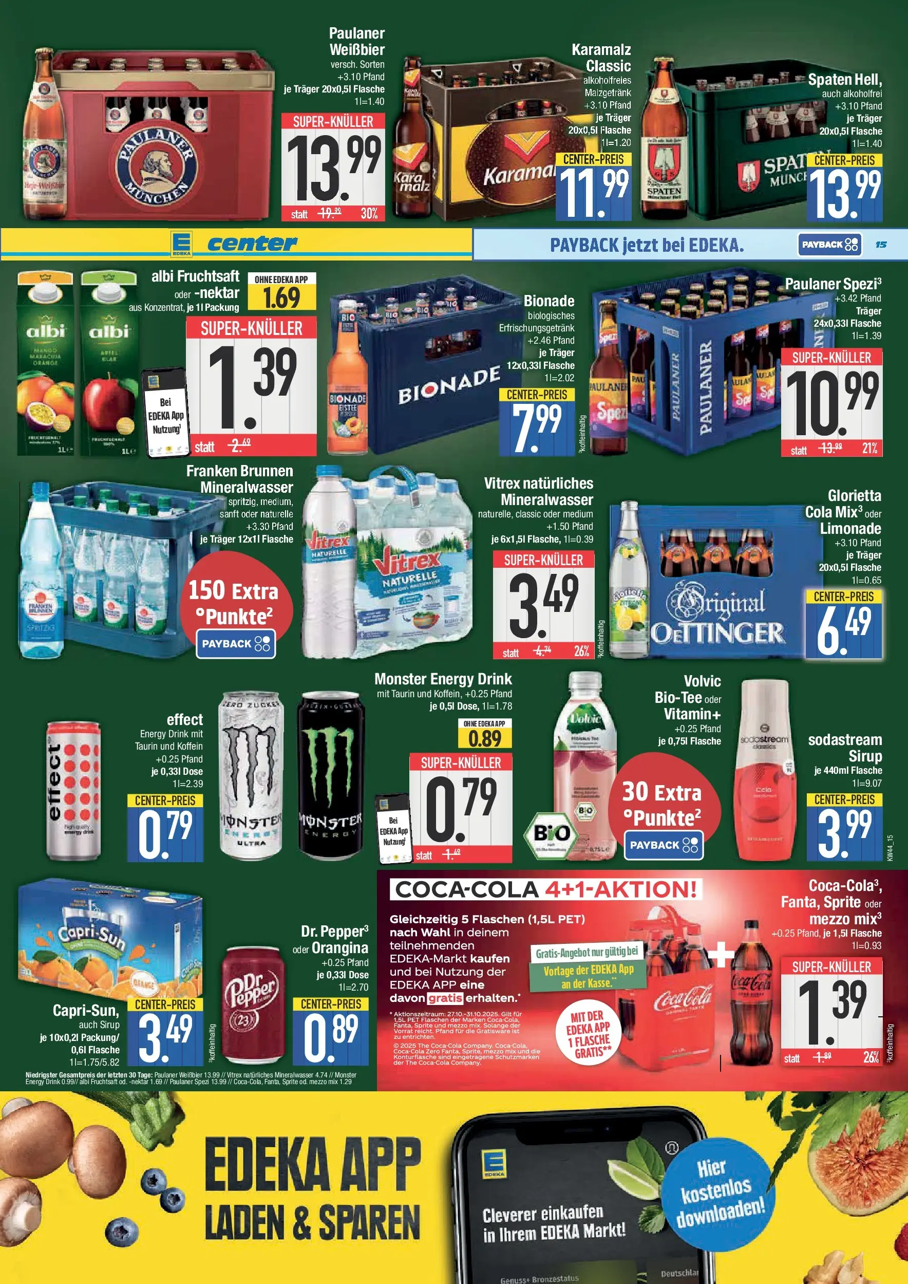 Edeka prospekt Bad Reichenhall	 (ab 26.10.2025) » Angebote Online | Seite: 15 | Produkte: Mezzo mix, Cola, Bionade, Coca cola zero