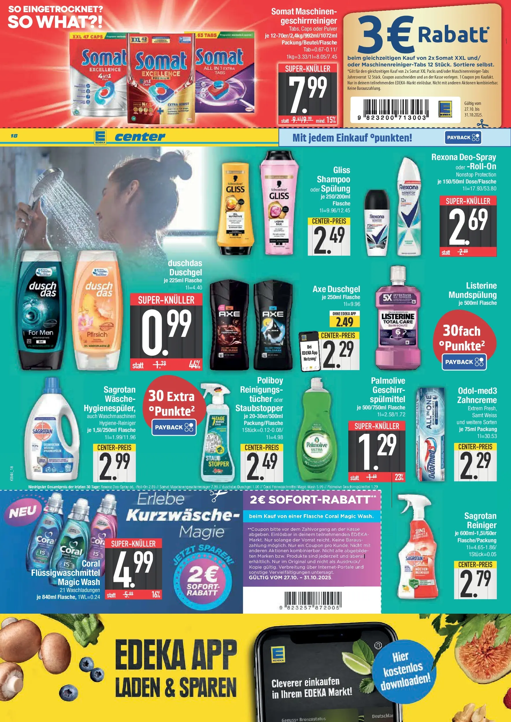 Edeka prospekt Bad Reichenhall	 (ab 26.10.2025) » Angebote Online | Seite: 18 | Produkte: Duschgel, Duschdas, Pfirsich, Deospray