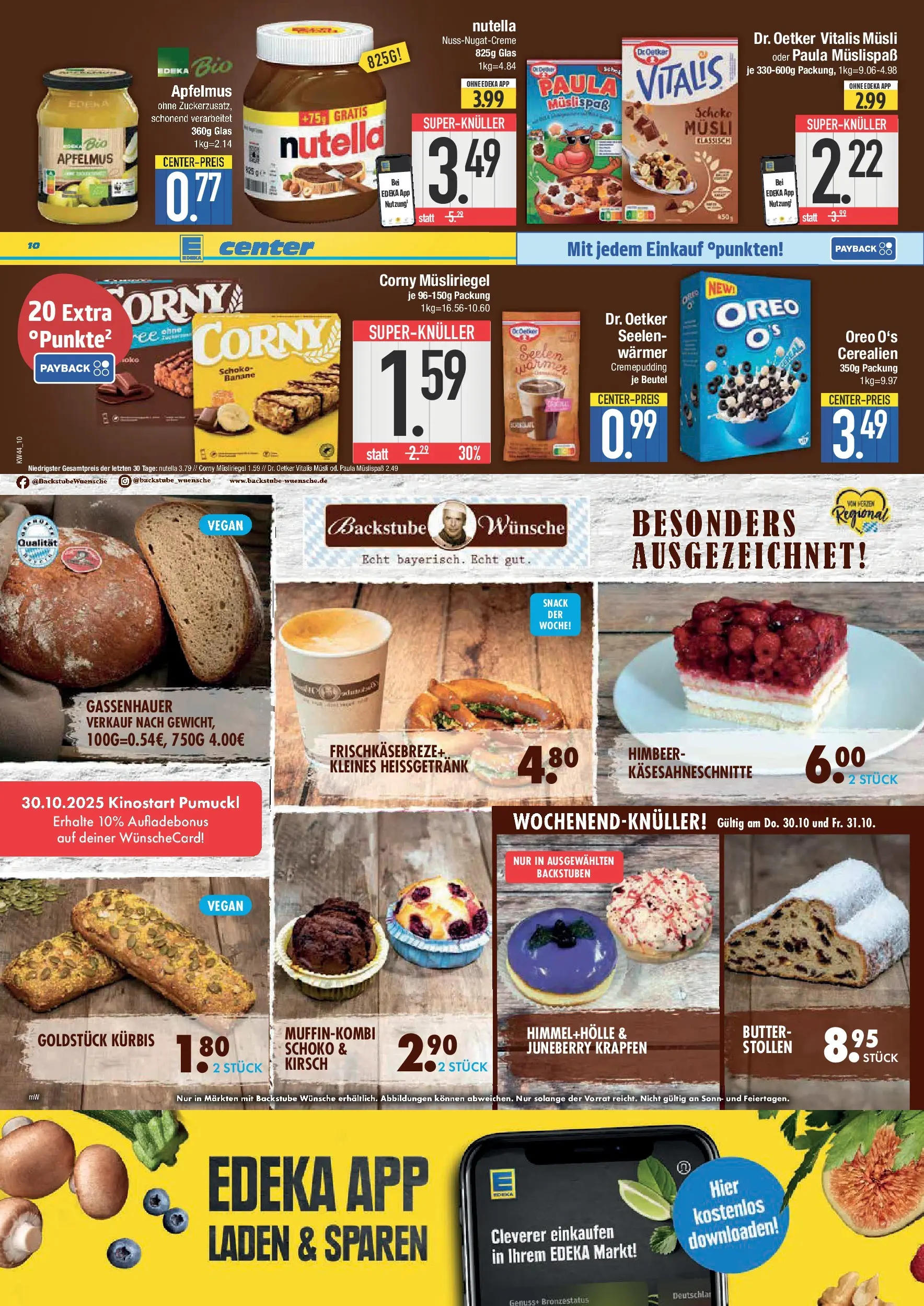 Edeka prospekt Bad Reichenhall	 (ab 26.10.2025) » Angebote Online | Seite: 10 | Produkte: Butter, Pudding, Nutella, Kürbis