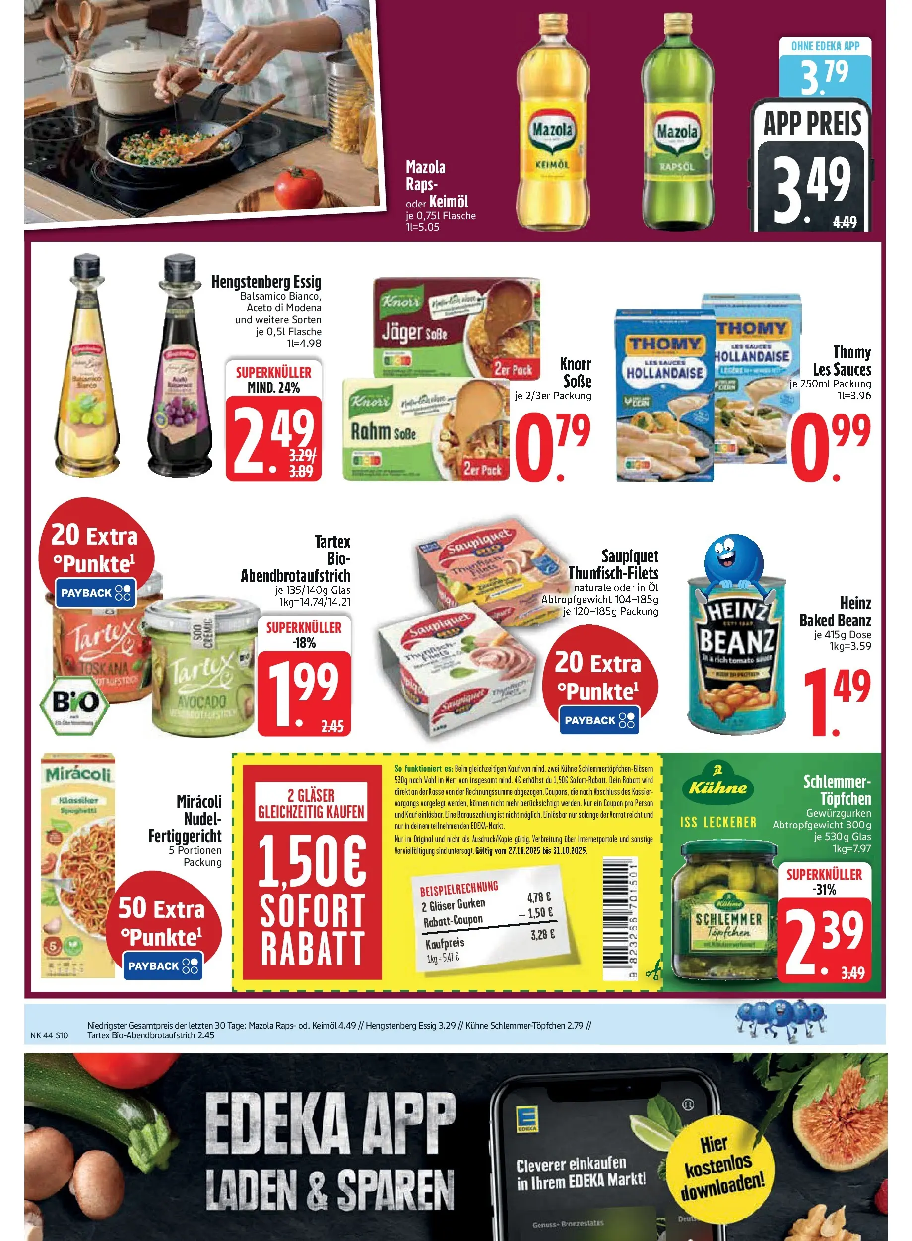 Edeka prospekt Rötz	 (ab 26.10.2025) » Angebote Online | Seite: 10 | Produkte: Öl, Balsamico, Essig, Pasta