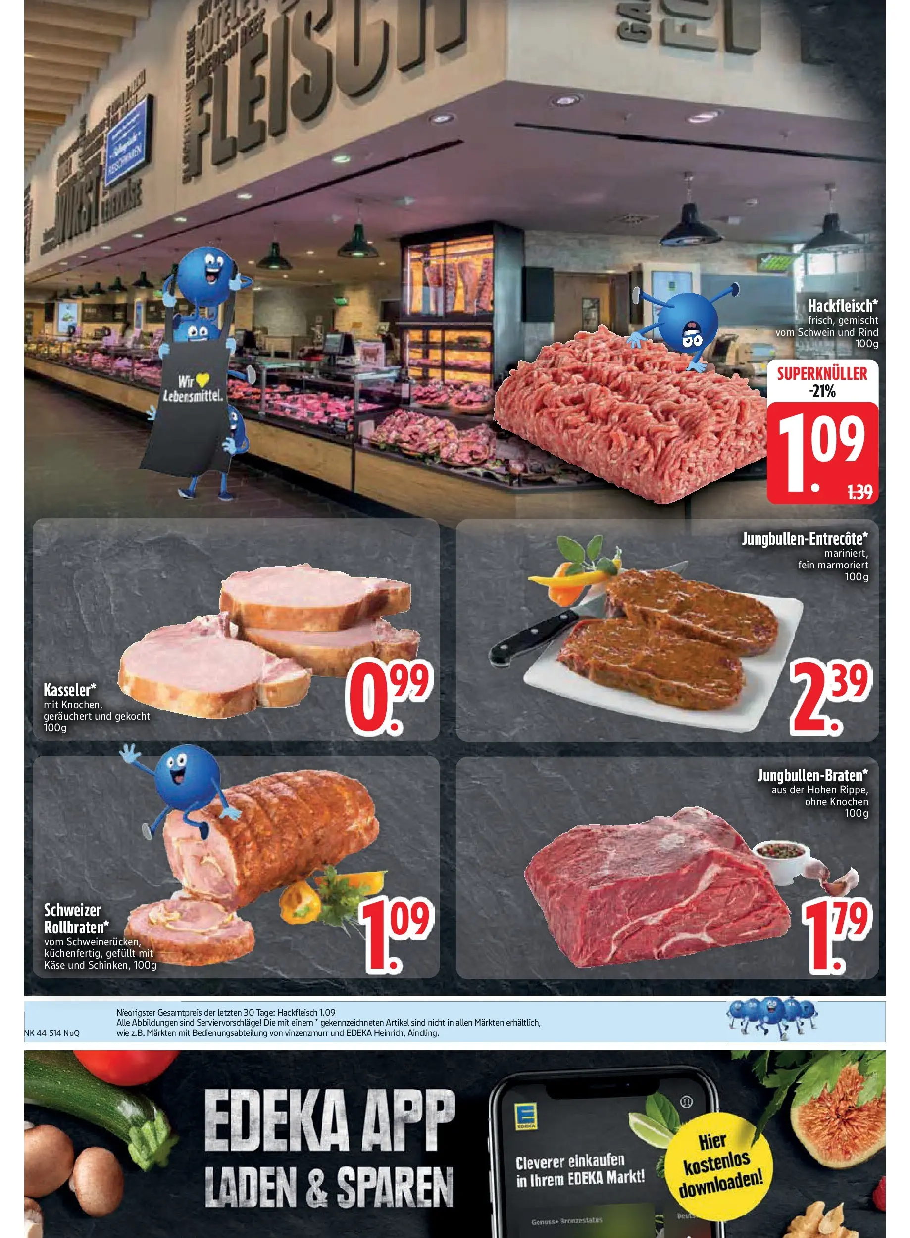 Edeka prospekt Rötz	 (ab 26.10.2025) » Angebote Online | Seite: 14 | Produkte: Käse, Entrecote, Hackfleisch