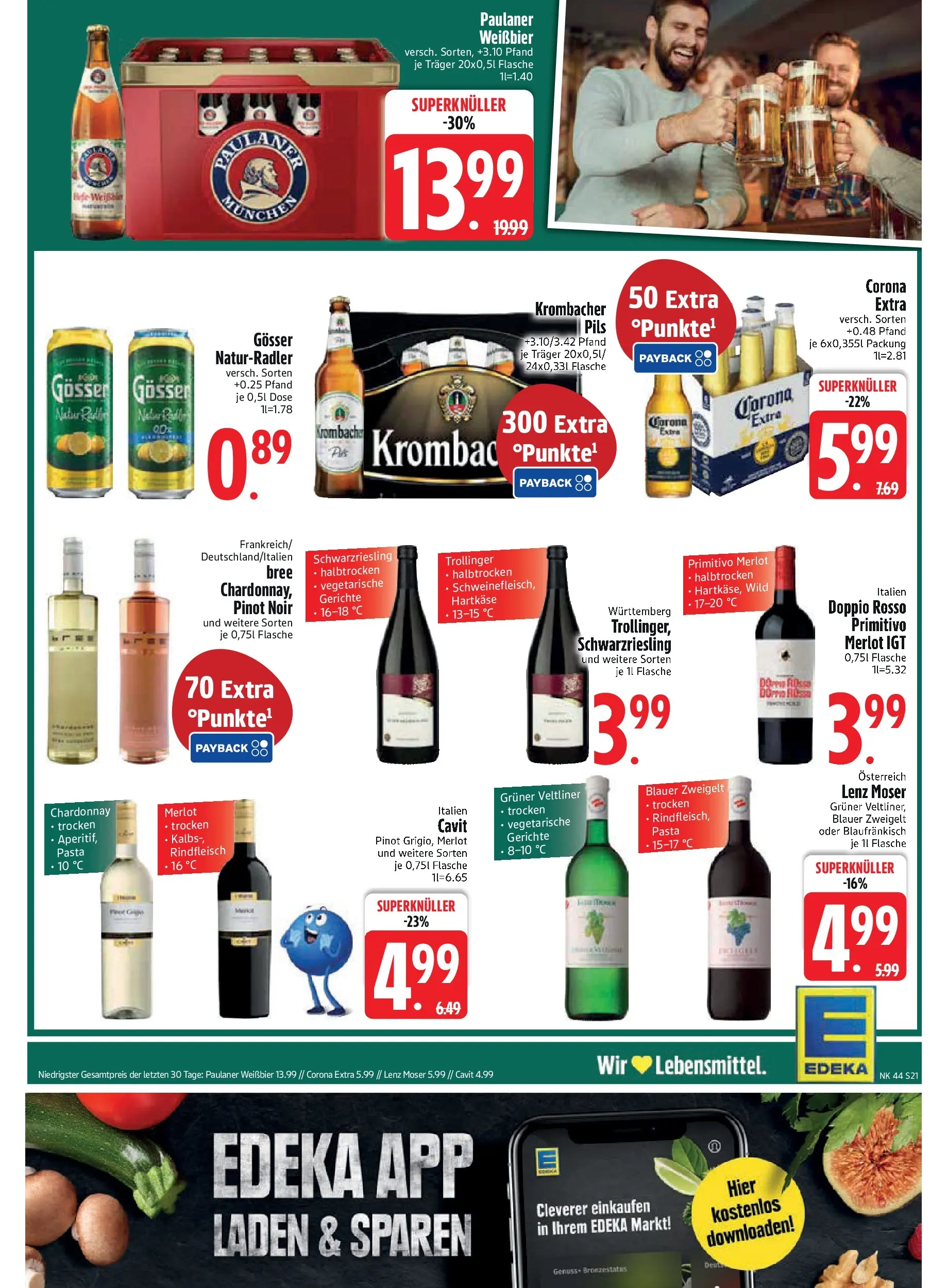 Edeka prospekt Rötz	 (ab 26.10.2025) » Angebote Online | Seite: 21 | Produkte: Weißbier, Merlot, Pils, Bree