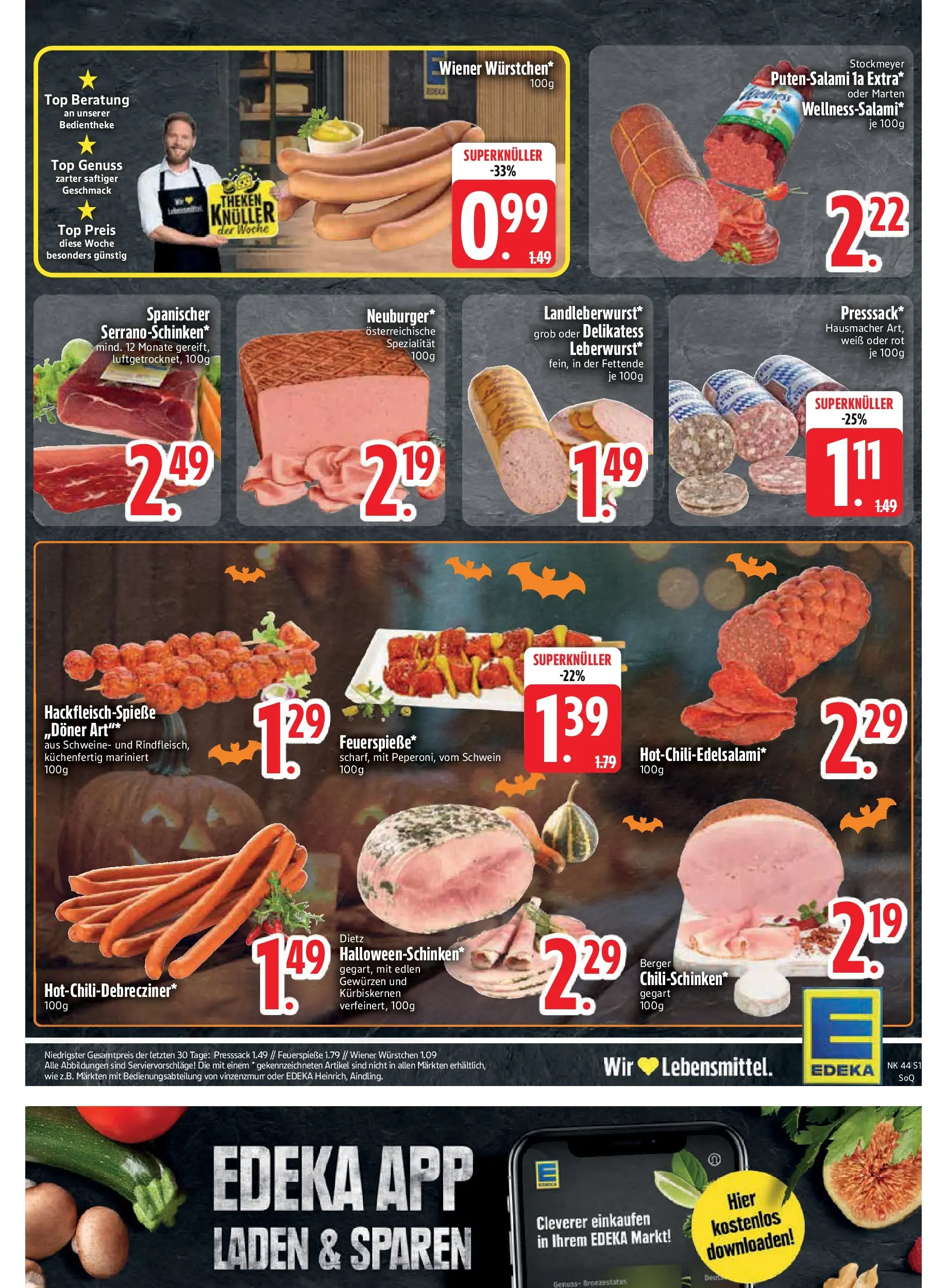 Edeka prospekt Neumarkt St. Veit	 (ab 26.10.2025) » Angebote Online | Seite: 15 | Produkte: Top, Wiener wurstchen, Salami