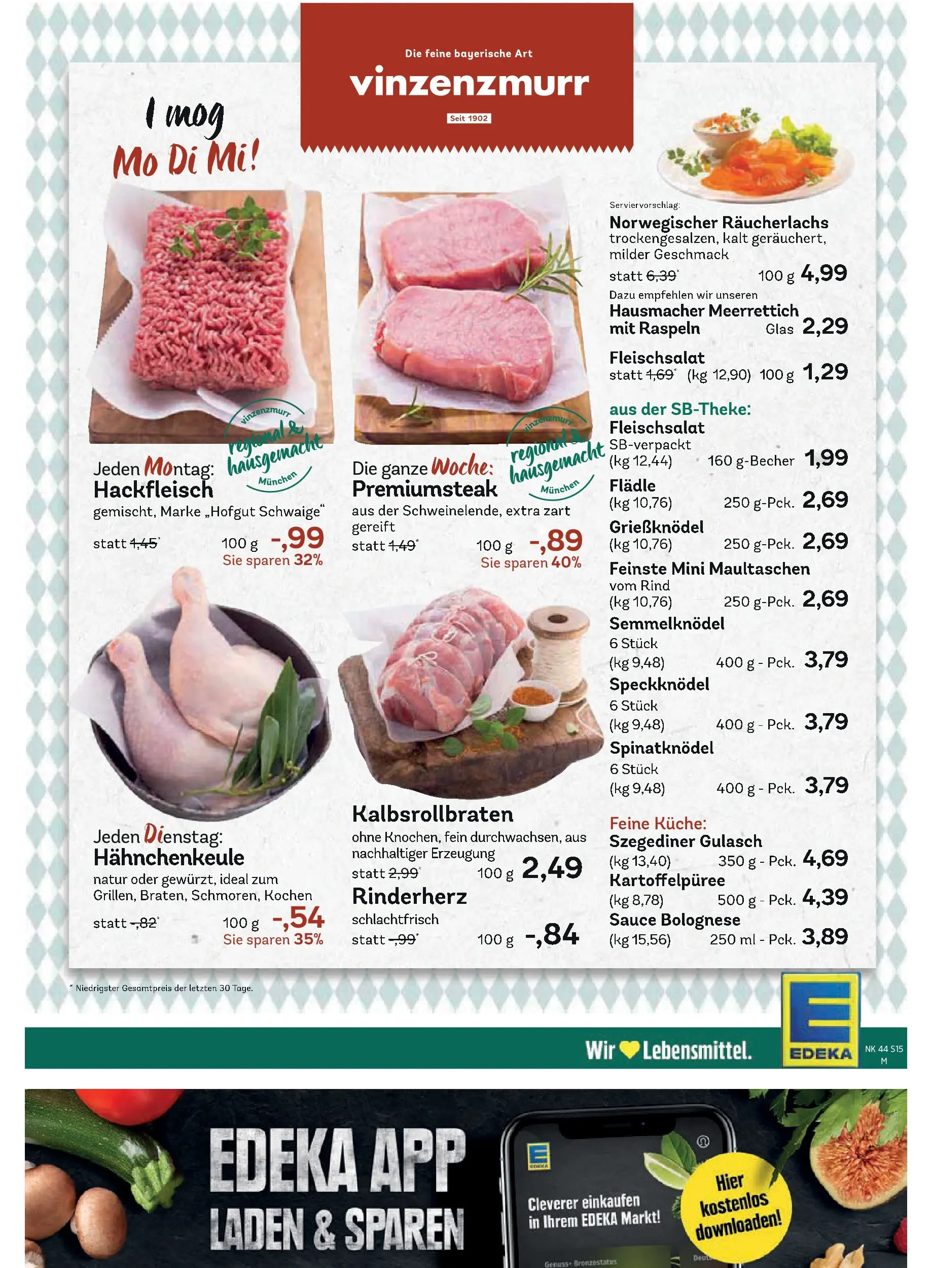 Edeka prospekt Murnau	 (ab 26.10.2025) » Angebote Online | Seite: 15 | Produkte: Küche, Räucherlachs, Maultaschen, Hackfleisch