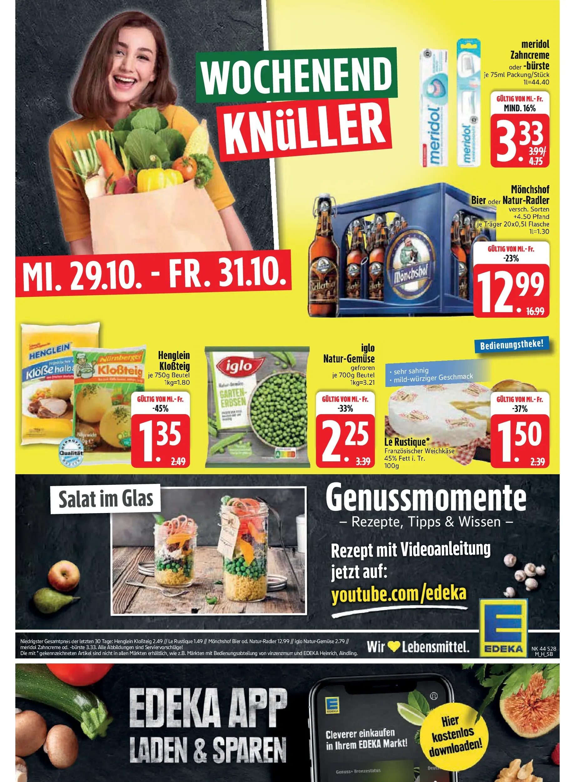 Edeka prospekt Murnau	 (ab 26.10.2025) » Angebote Online | Seite: 28 | Produkte: Monchshof, Bürste, Salat, Erbsen