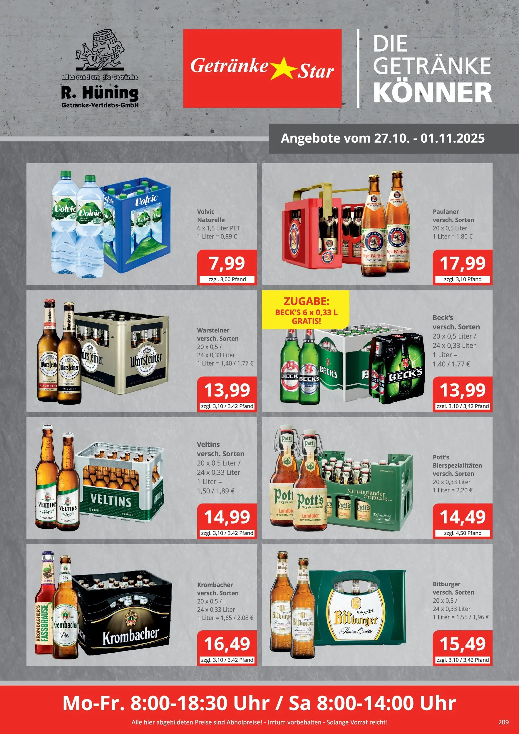 Entdecke - Getränke Star: Getränkeangebote (ab 26.10.2025) zum Blättern | Seite: 1 | Produkte: Rum, Warsteiner, Krombacher, Veltins