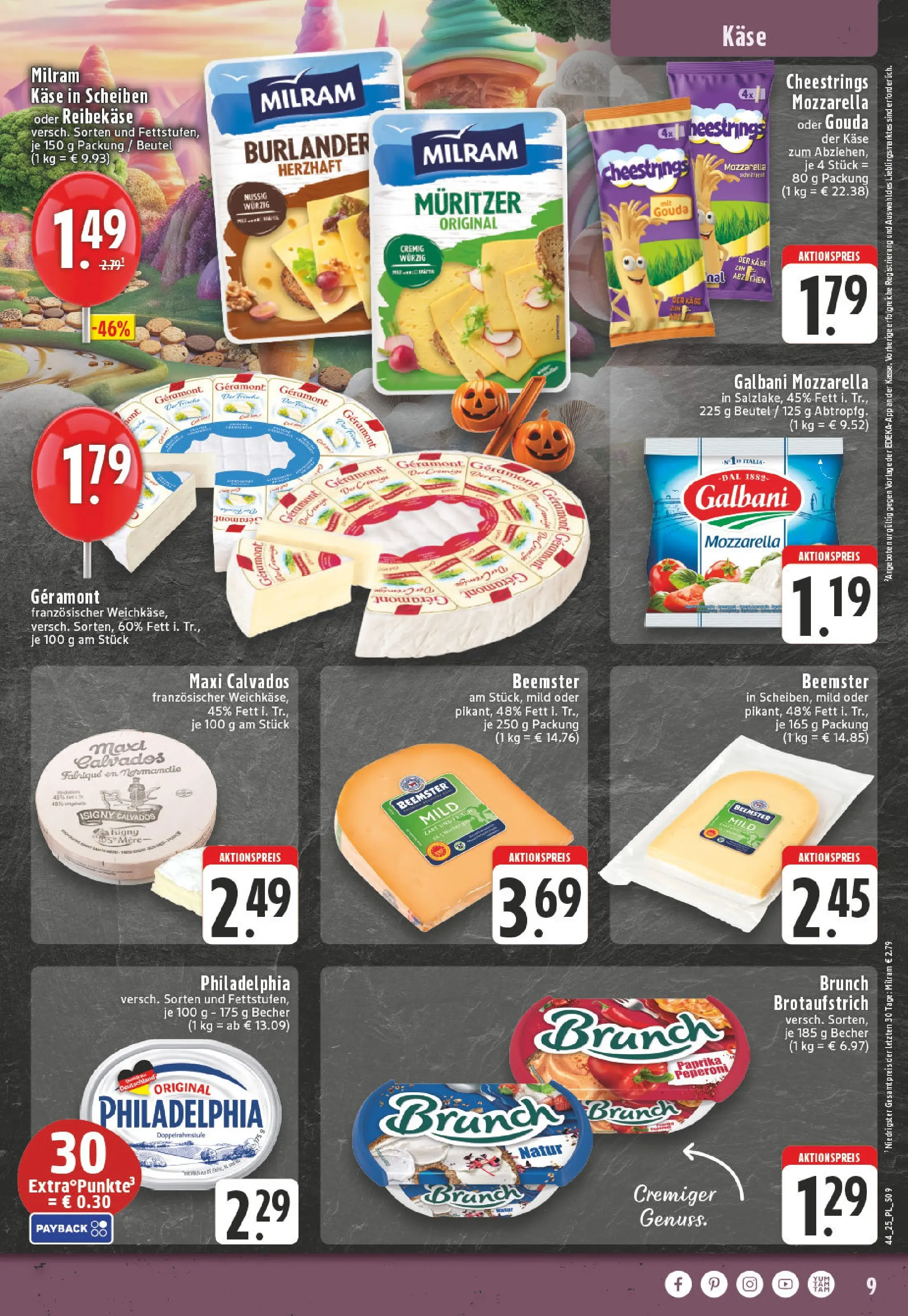 Edeka prospekt Eschweiler-Dürwiß	 (ab 26.10.2025) » Angebote Online | Seite: 9 | Produkte: Geramont, Käse, Philadelphia, Reibekase