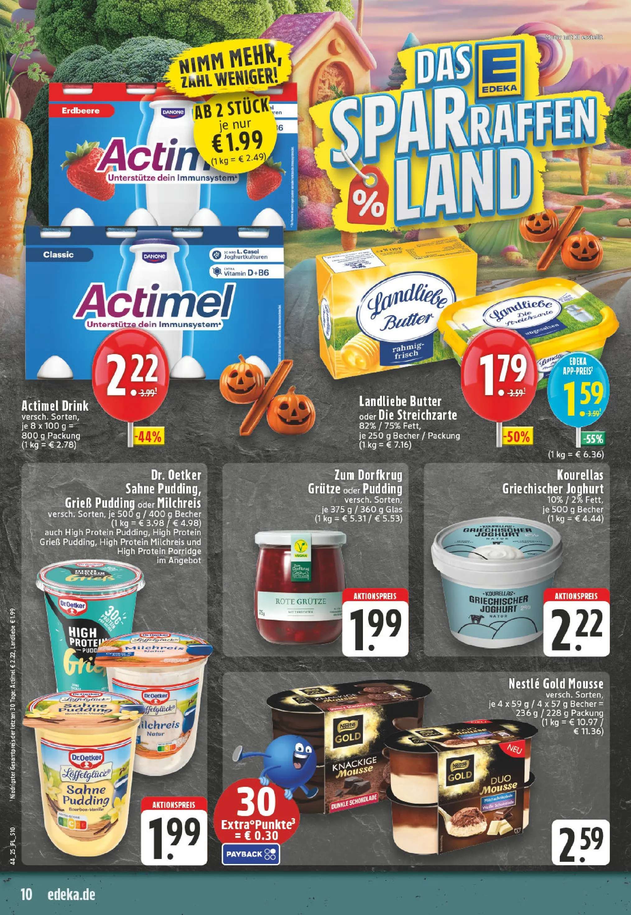 Edeka prospekt Eschweiler-Dürwiß	 (ab 26.10.2025) » Angebote Online | Seite: 10 | Produkte: Actimel, Schokolade, Landliebe butter, Sahne