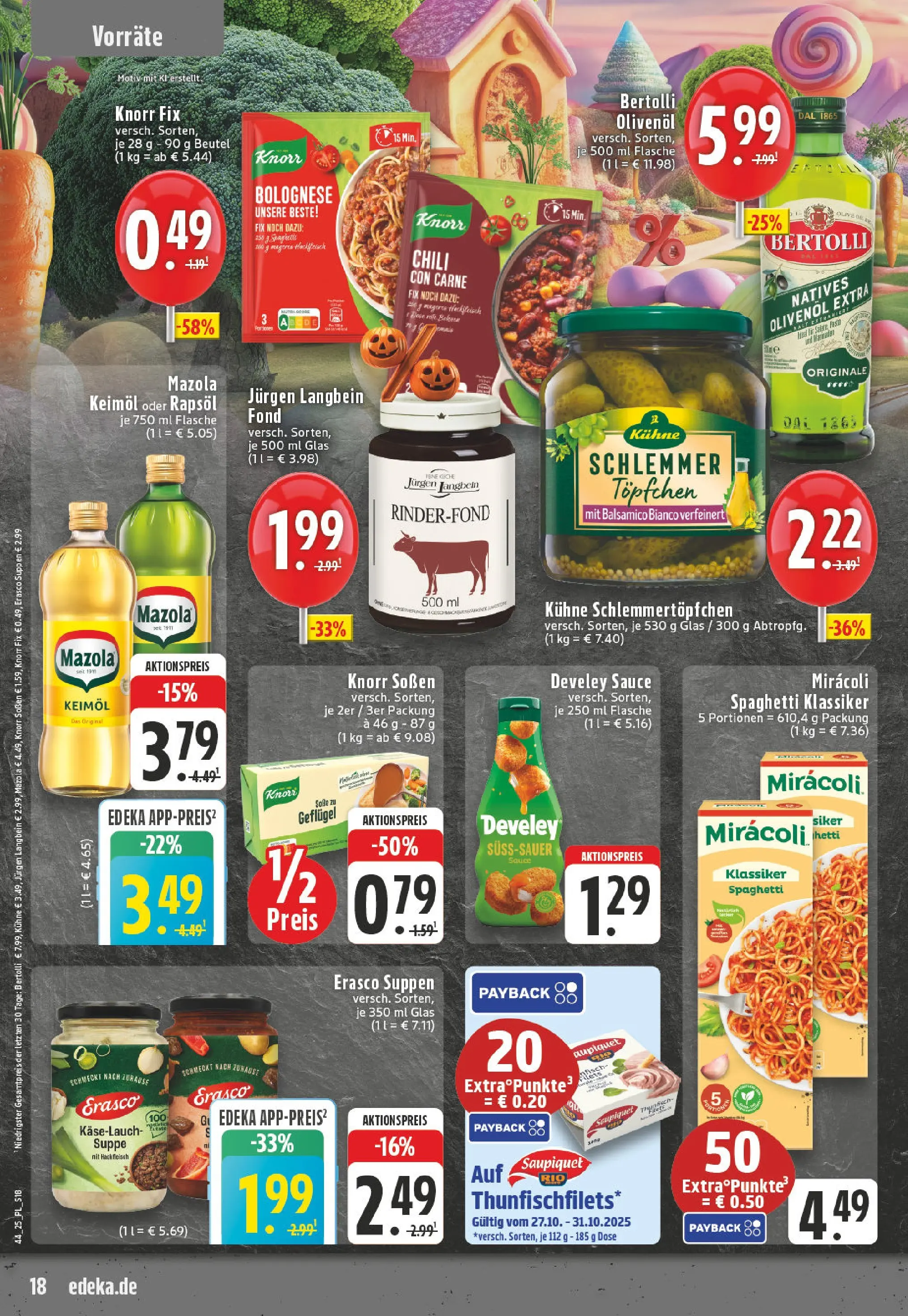 Edeka prospekt Eschweiler-Dürwiß	 (ab 26.10.2025) » Angebote Online | Seite: 18 | Produkte: Knorr fix, Balsamico, Olivenol, Bertolli olivenol