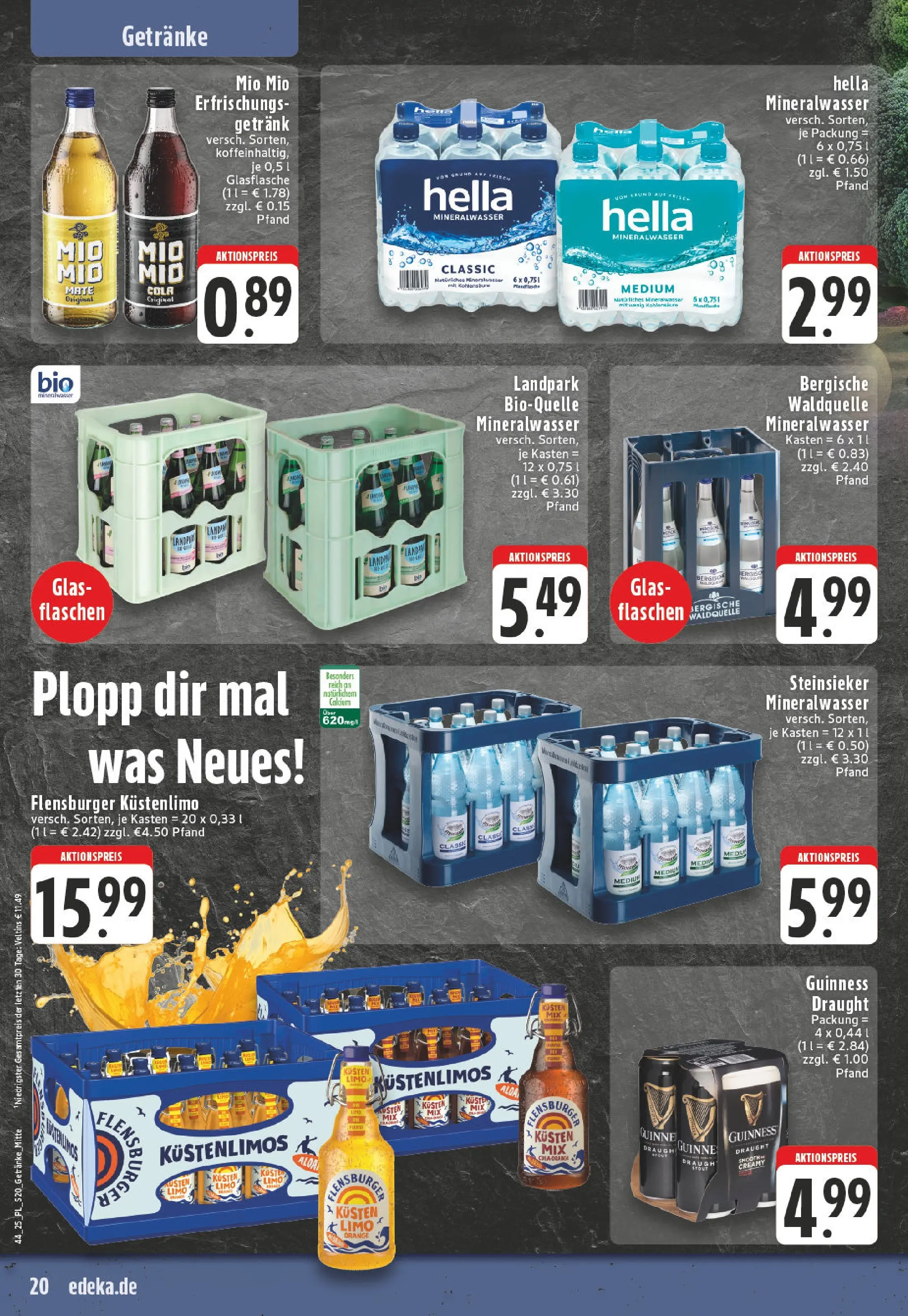 Edeka prospekt Düsseldorf-Derendorf	 (ab 26.10.2025) » Angebote Online | Seite: 20 | Produkte: Cola, Burger, Mineralwasser, Flensburger